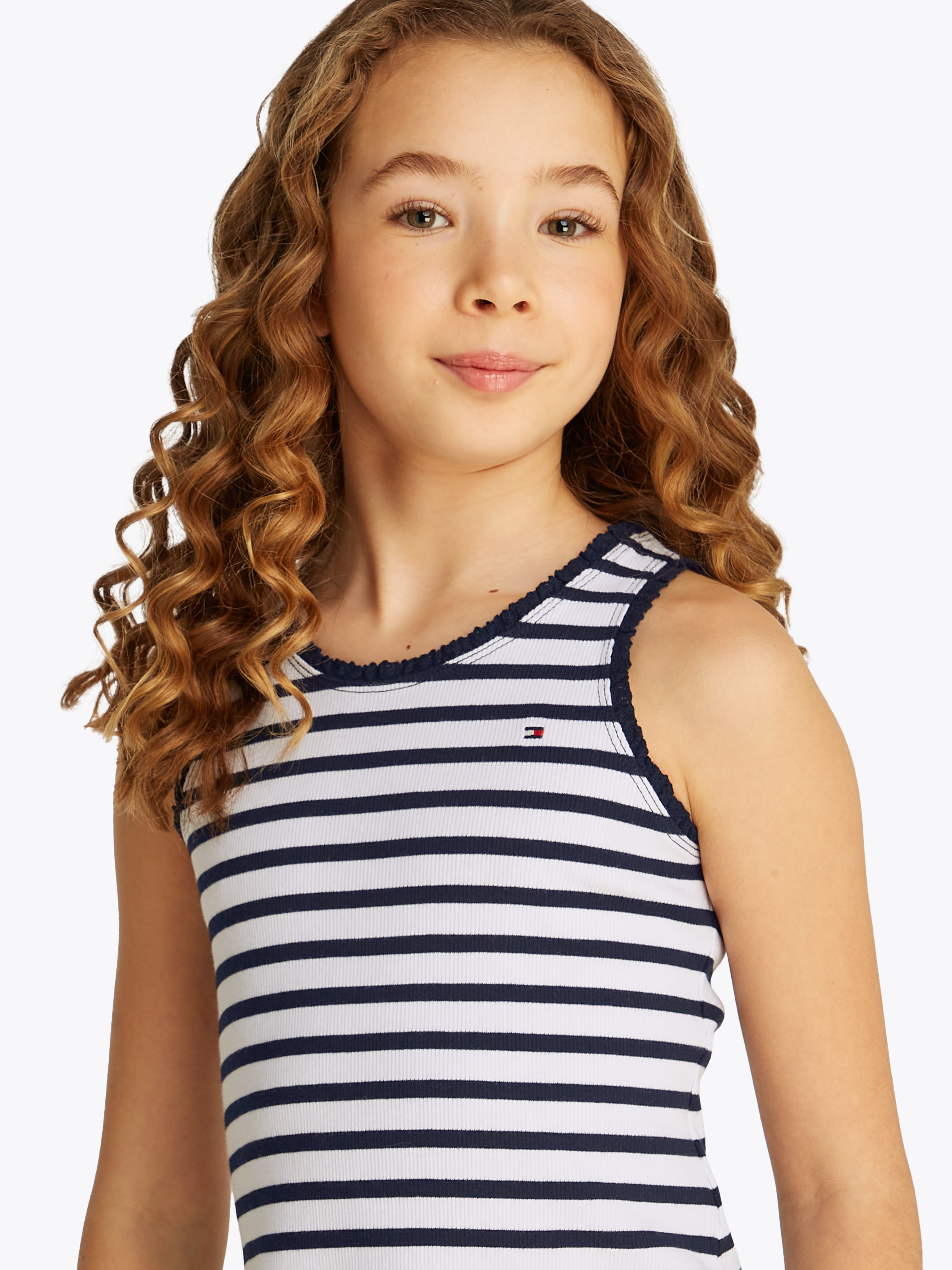 Tommy Hilfiger Tanktop »ESSENTIAL RIB LACE TANK TOP«, mit Spitze, mit Logostickerei