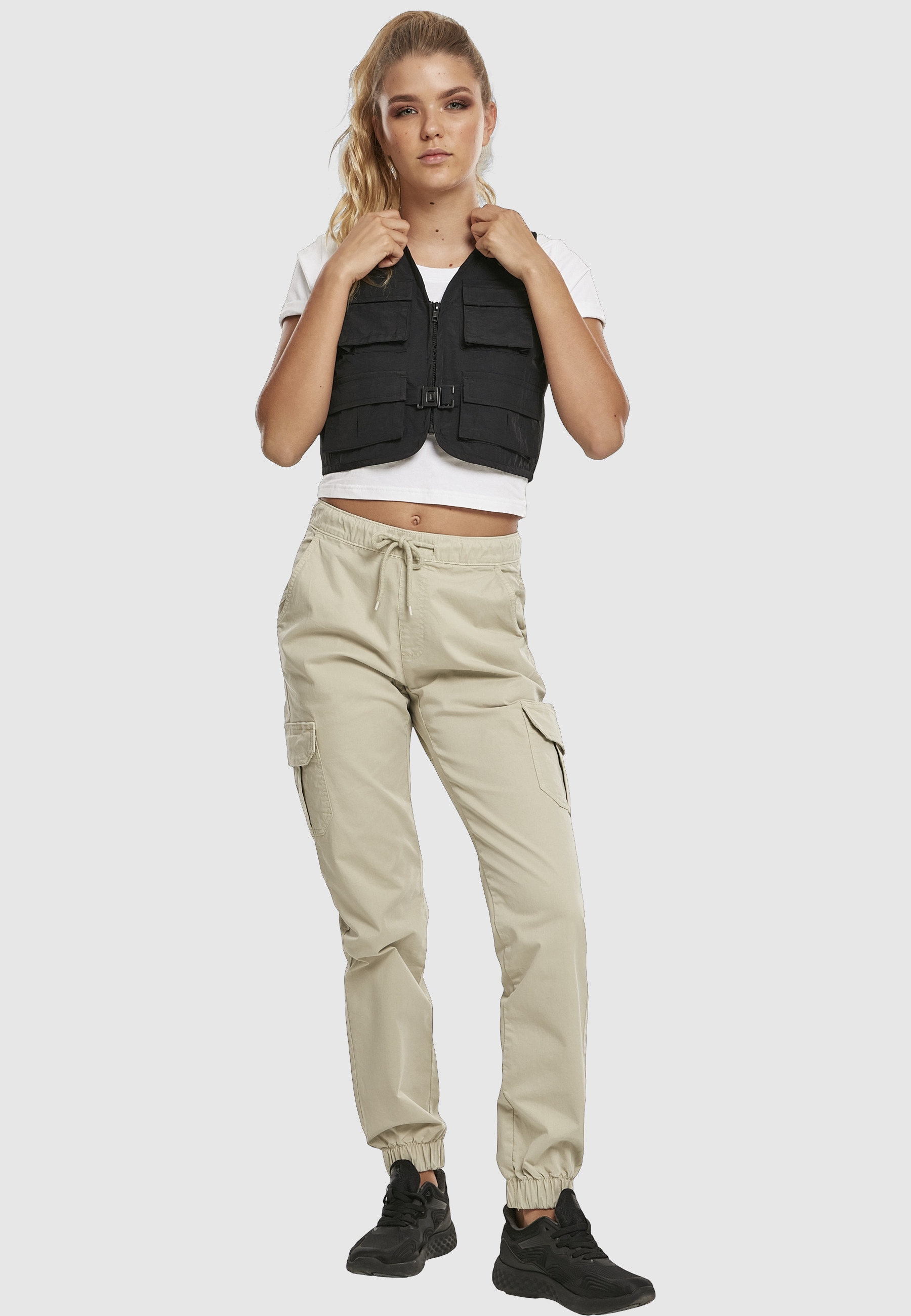 URBAN CLASSICS Jerseyweste »Urban Classics Damen Ladies Short Tactical Vest« 1 Stk.