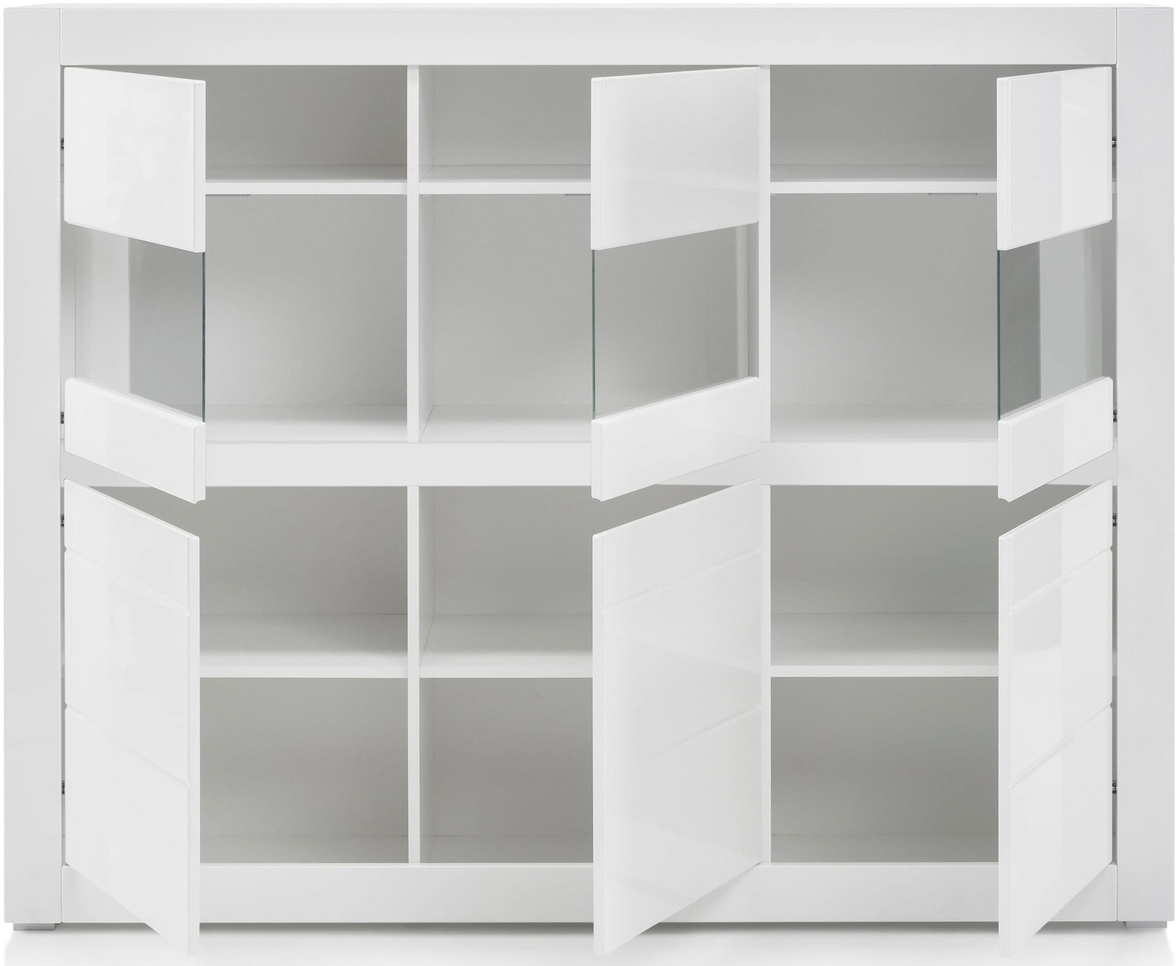 INOSIGN Highboard »Carat«, Breite 164 cm, Blende in weiß und betonfarben im Lieferumfang