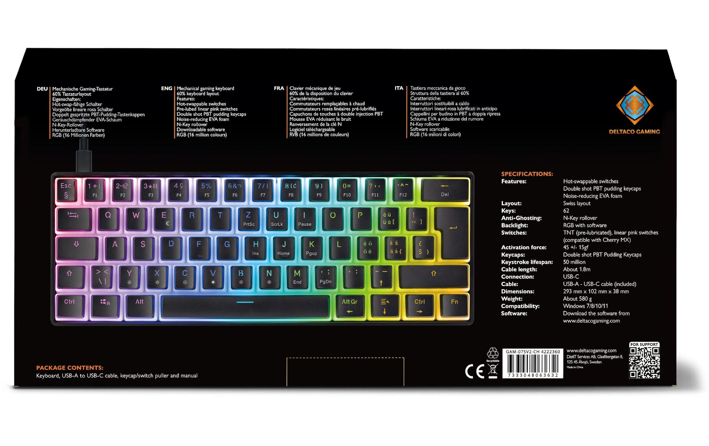 DELTACO Gaming-Tastatur »GAM-075V2-CH« ()