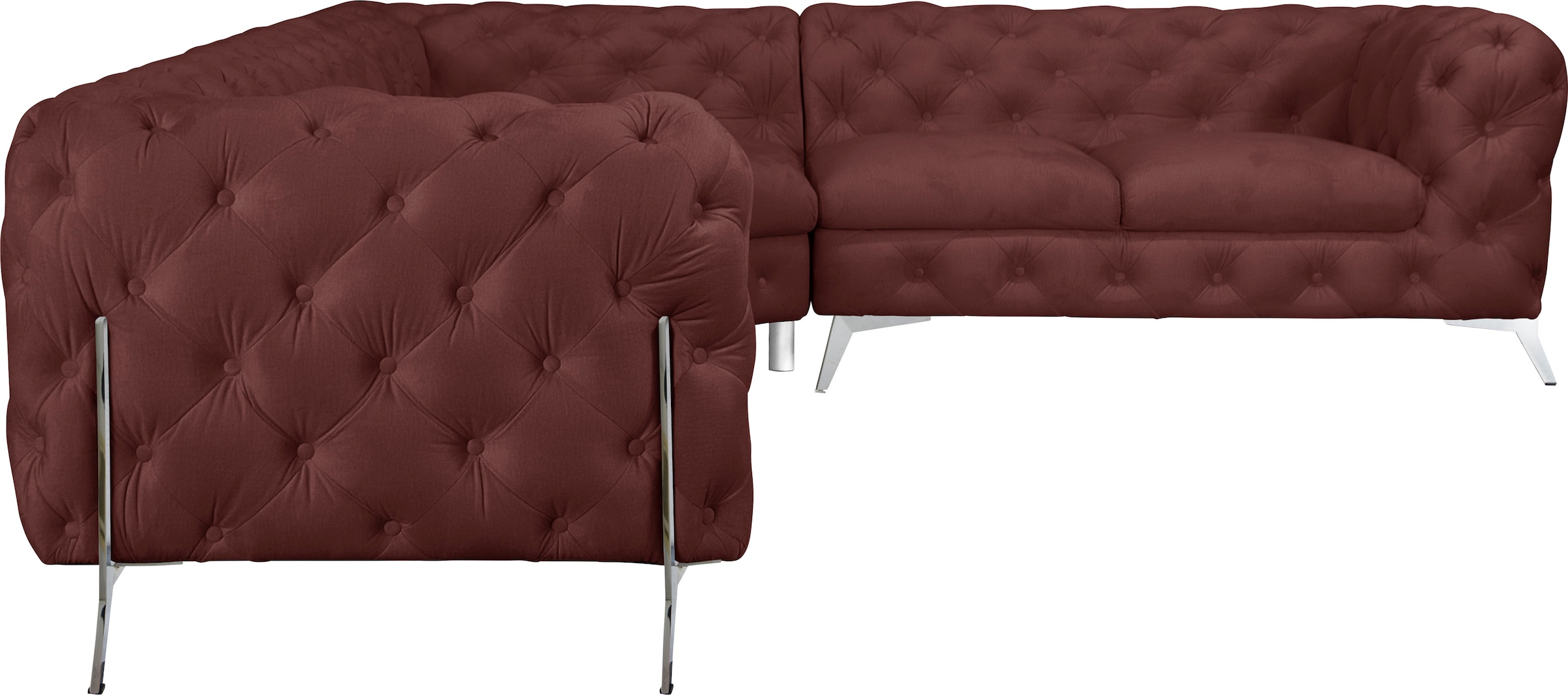 Home affaire Chesterfield-Sofa »Amaury L-Form« Chesterfield-Optik,  Breite/Tiefe je 262 cm, Fußfarbe wählbar