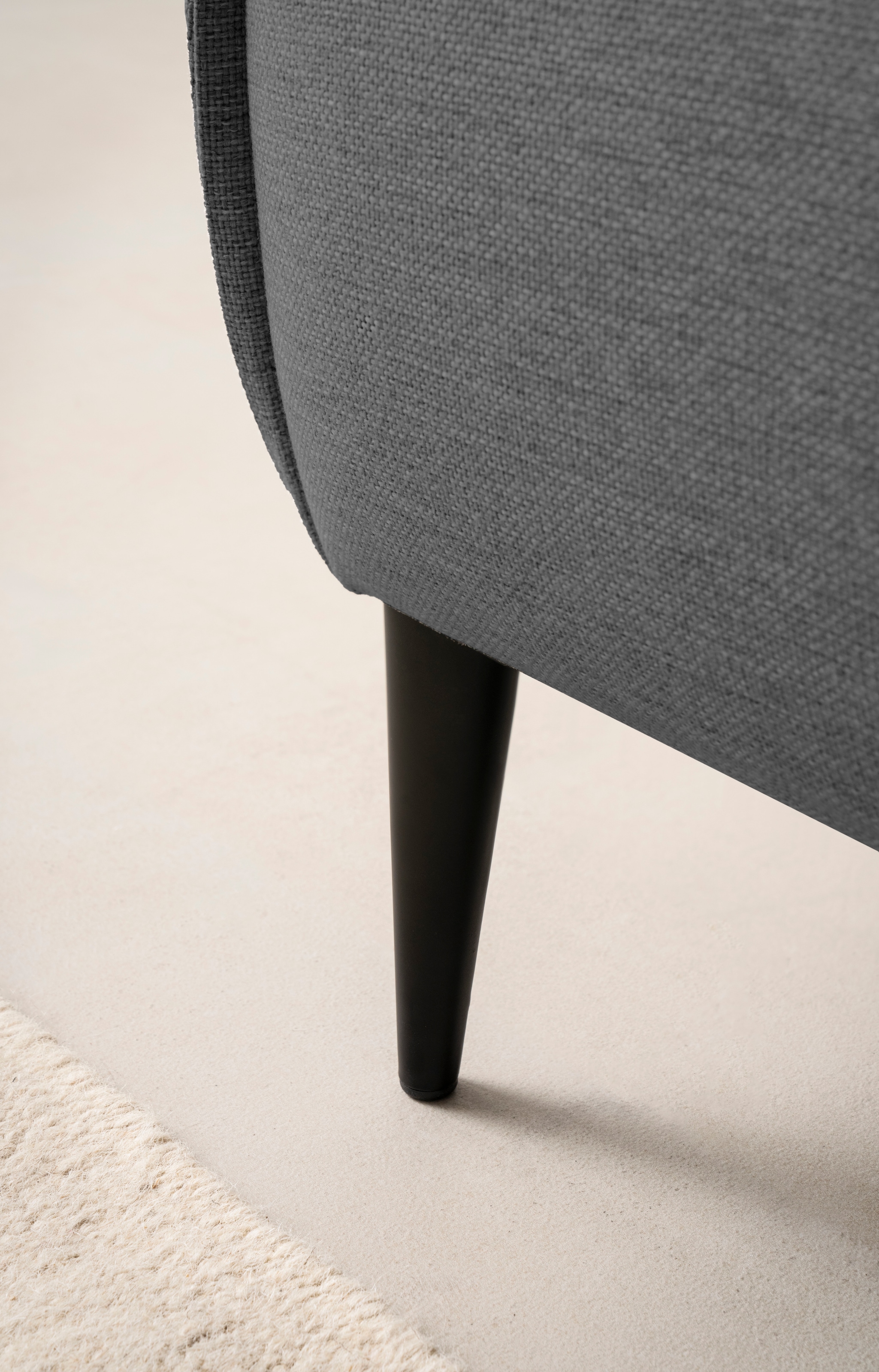 andas Hocker »TVINNU, mit Kedernaht, Cord u. Flachgewebe« zur Serie TVINNU, gemütlicher Sitzkomfort, rechteckig, schwarze Füße