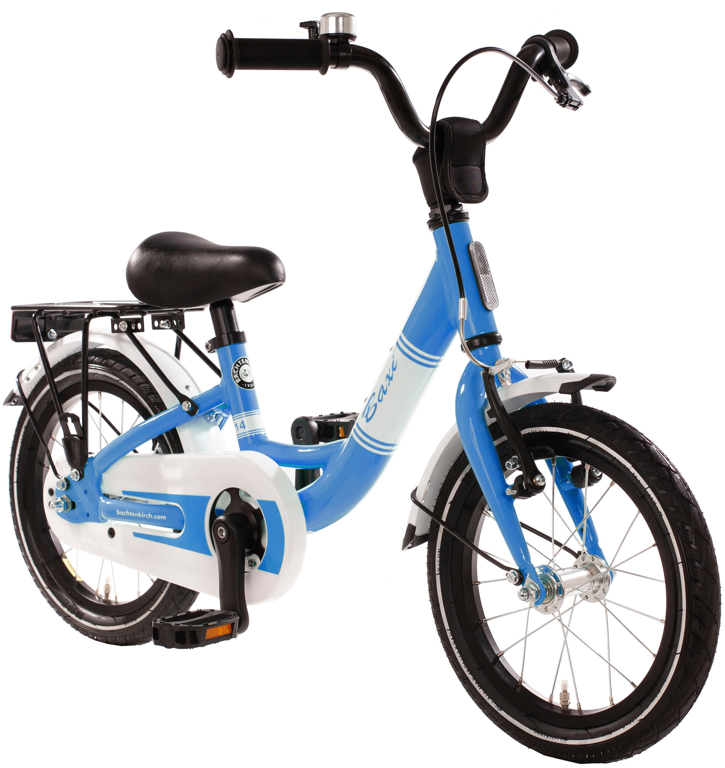 Bachtenkirch Kinderfahrrad »14" Baxi - blau«, 1 Gang, ohne Schaltung, (Packung), Alu Kinderfahrrad mit Vollausstattung, erhältlich in 14/16/18 Zoll