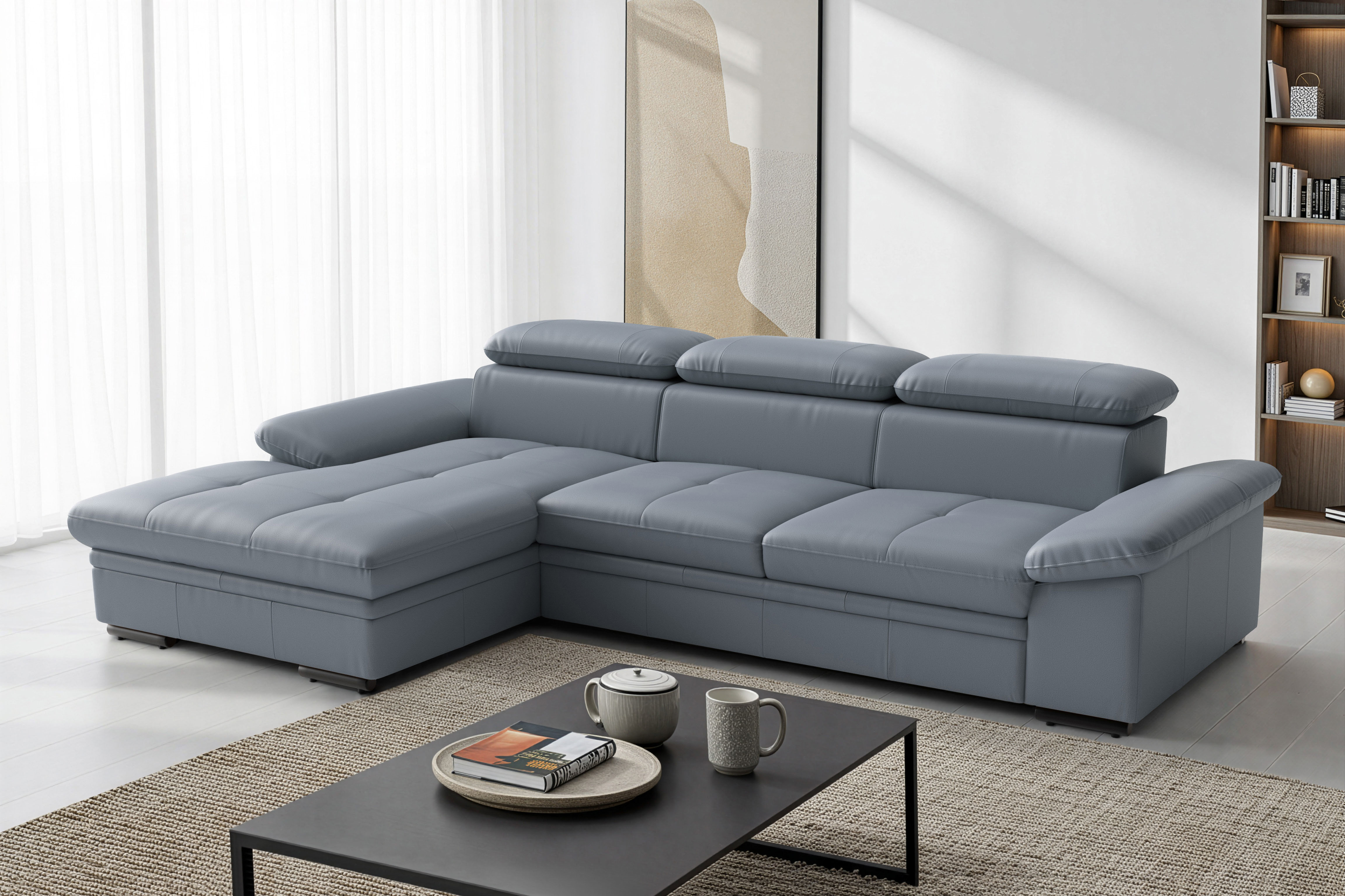 sit&more Ecksofa "Viola, Leder, L-Form, B: 260 cm, mit Armteil- und Kopfteilvertsellung" optional mit Schlaffunktion