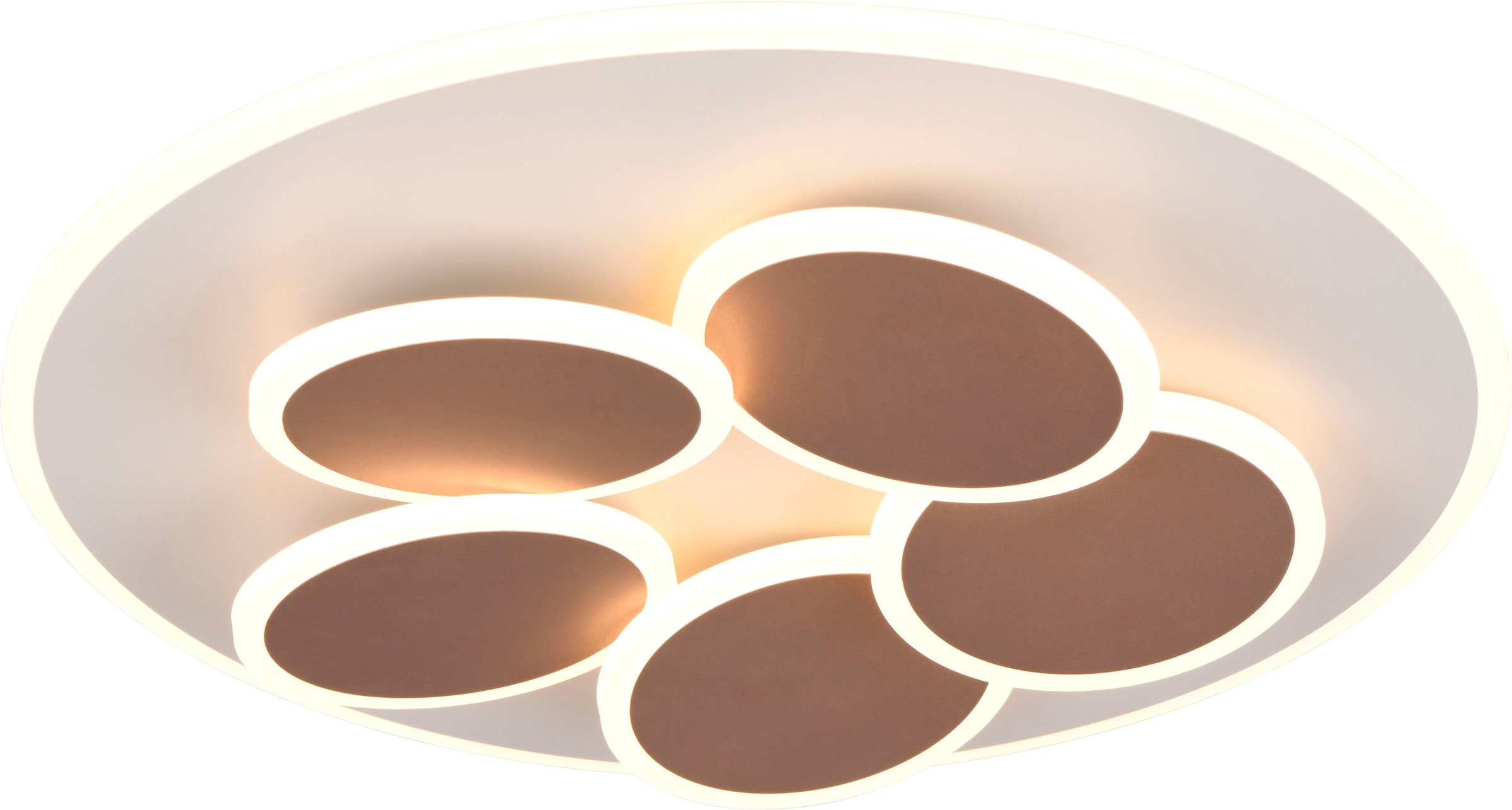 TRIO Leuchten LED Deckenleuchte »MANDALA, LED Deckenlampe mit Fernbedienung, dimmbar CCT Nachtlicht«, 1 flammig, Leuchtmittel LED-Board | LED fest integriert, Memory- und Timerfunktion 4200 Lumen warm- bis kaltweiß 2700-6500K 35W