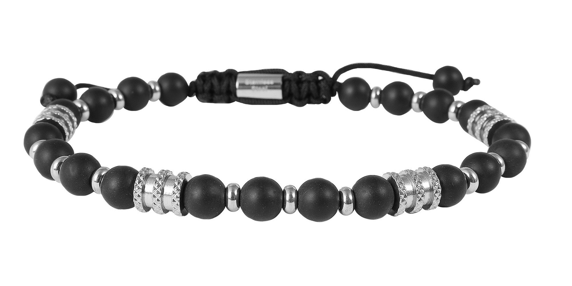 Adelia´s Gliederarmband »Unisex Armband – Kugelarmband aus Edelstahl mit Onyx 19 cm« Schöne Geschenkidee zum Geburtstag