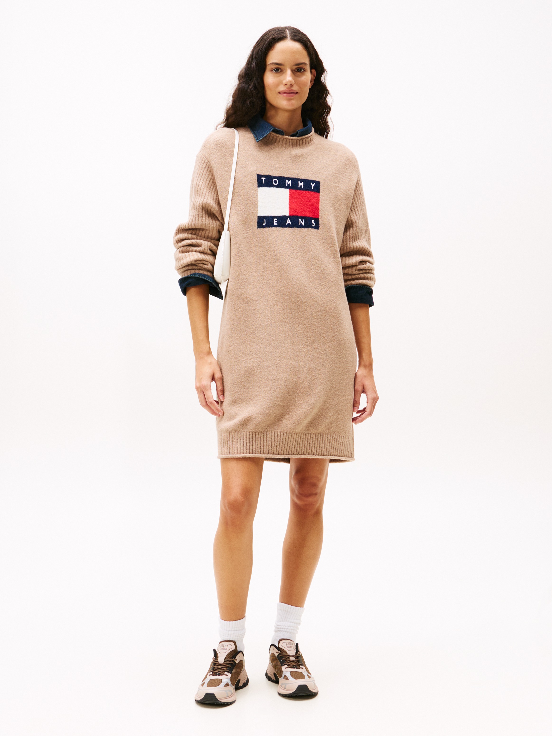 Tommy Jeans Strickkleid "TJW FLAG SWEATER DRESS EXT" günstig online kaufen