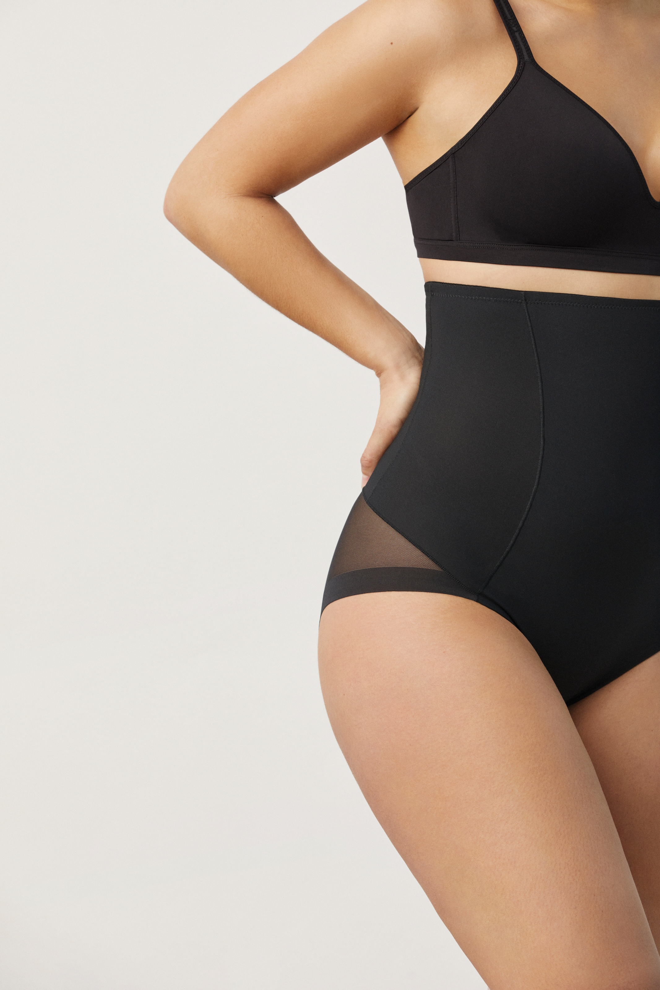 YSABEL MORA High-Waist-Panty 2er Pack,  hoch geschnitten, elastisch, starker Shape-Effekt, Tüll