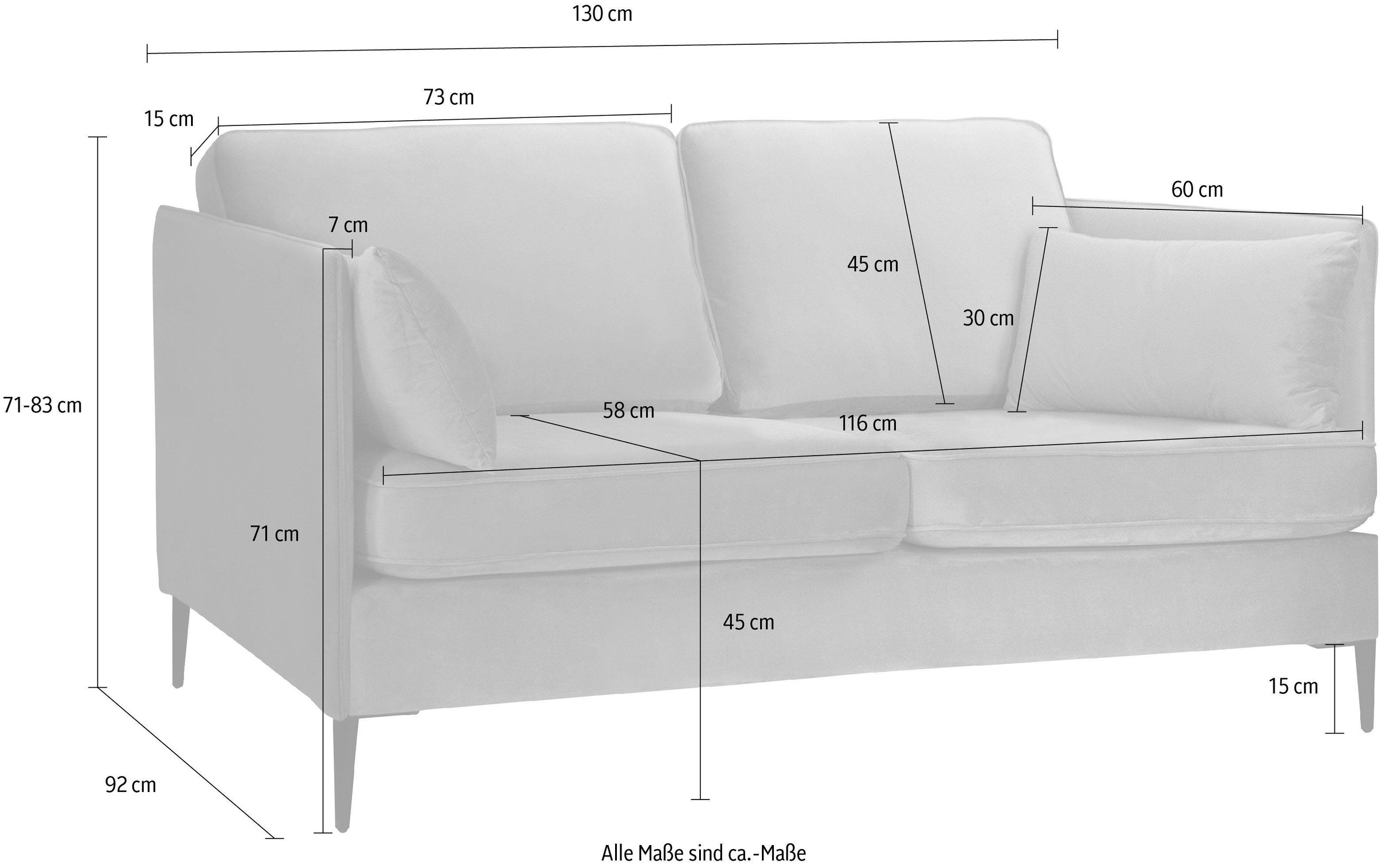 Home affaire 2-Sitzer "Light" inklusive loser Zierkissen, mit schmalen Arml günstig online kaufen