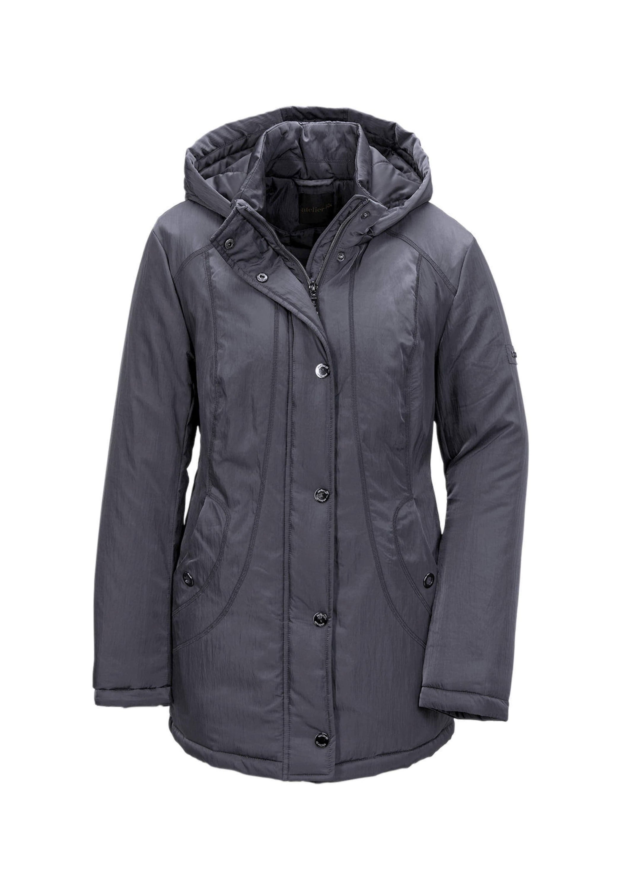 GOLDNER Winterjacke "Jacke mit Kapuze in dezenter Crashstruktur" Warmes Steppfutter