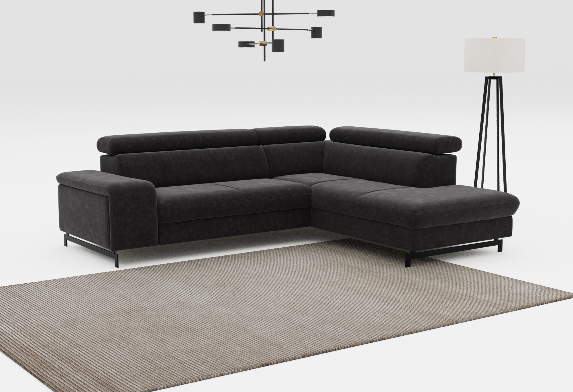 COTTA Ecksofa "Emma L-Form, B: 262 cm" mit Kopfteilverstellung, optional Schlaffunktion & Bettkasten