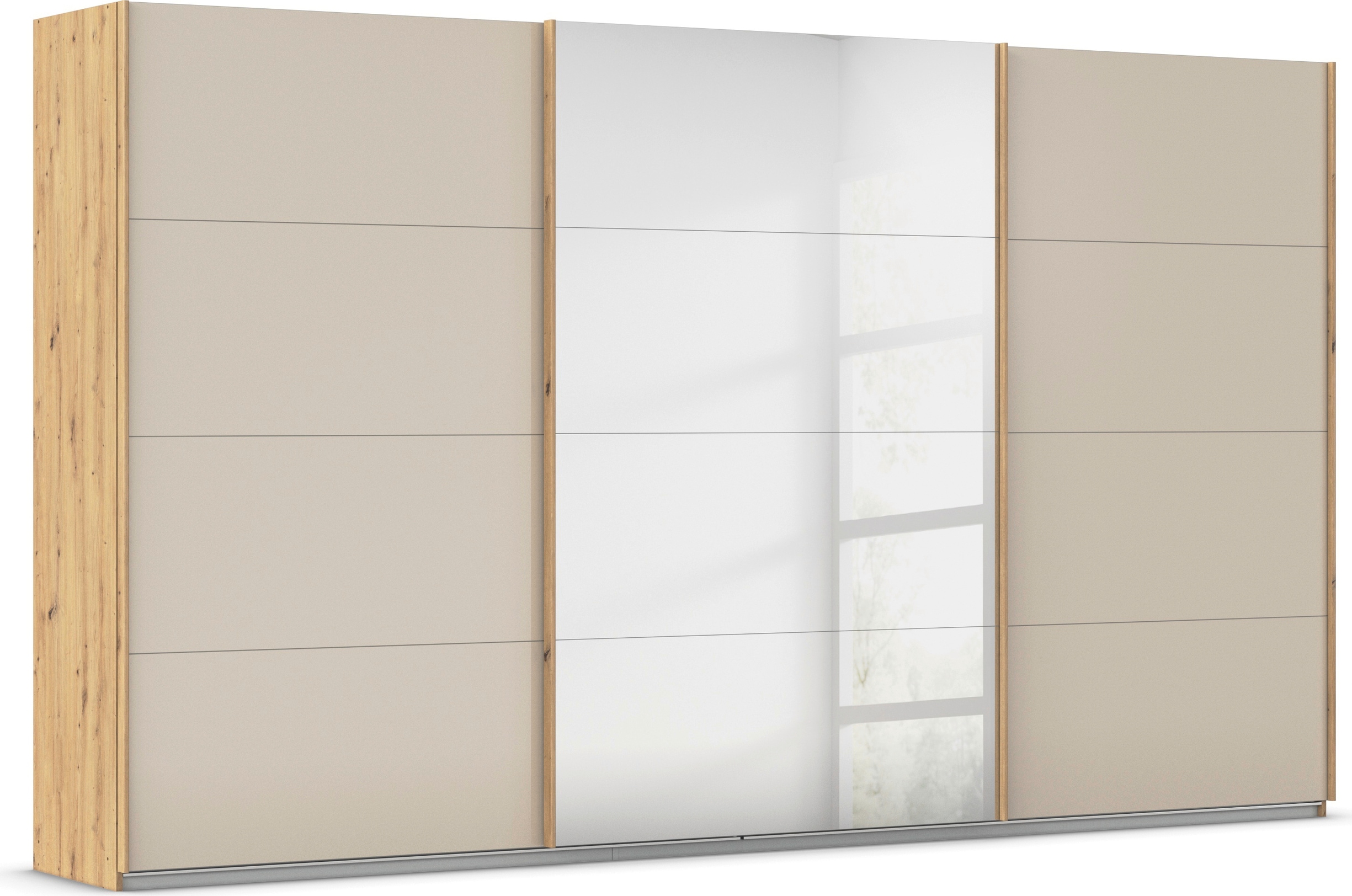 OTTO home Schwebetürenschrank "Kleiderschrank Kleiderschränke Schrank Garderobe AGORDO mit Glasfront" Breiten 203/271/315/360 cm, Höhen 210/229 cm, durchdachte Innenausstattung, in 4 Breiten und 2 Höhen MADE IN GERMANY