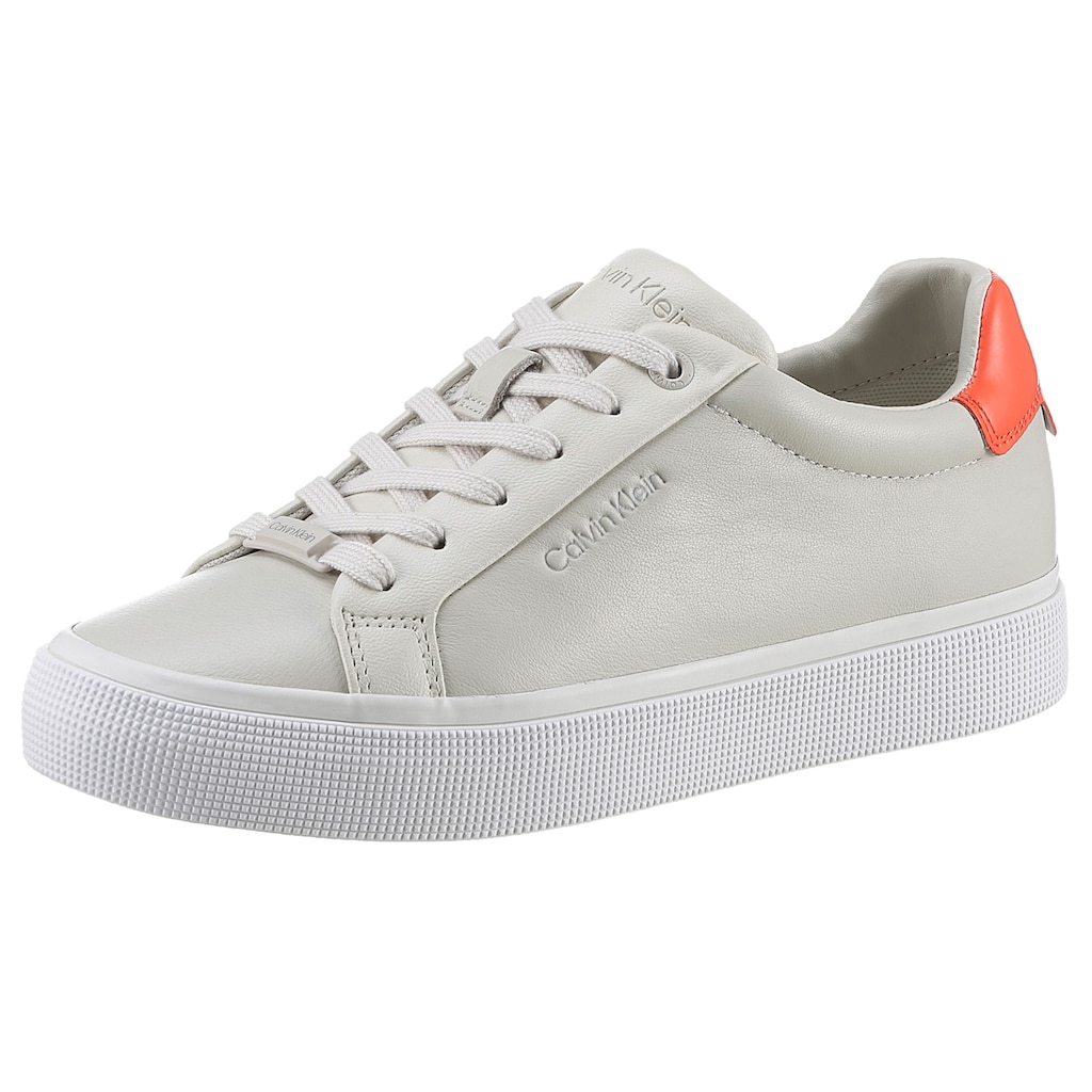 Calvin Klein Plateausneaker »VULC LACE UP - DIAMOND FOXING«, mit Kontrastbesatz an der Ferse, Freizeitschuh, Halbschuh, Schnürschuh