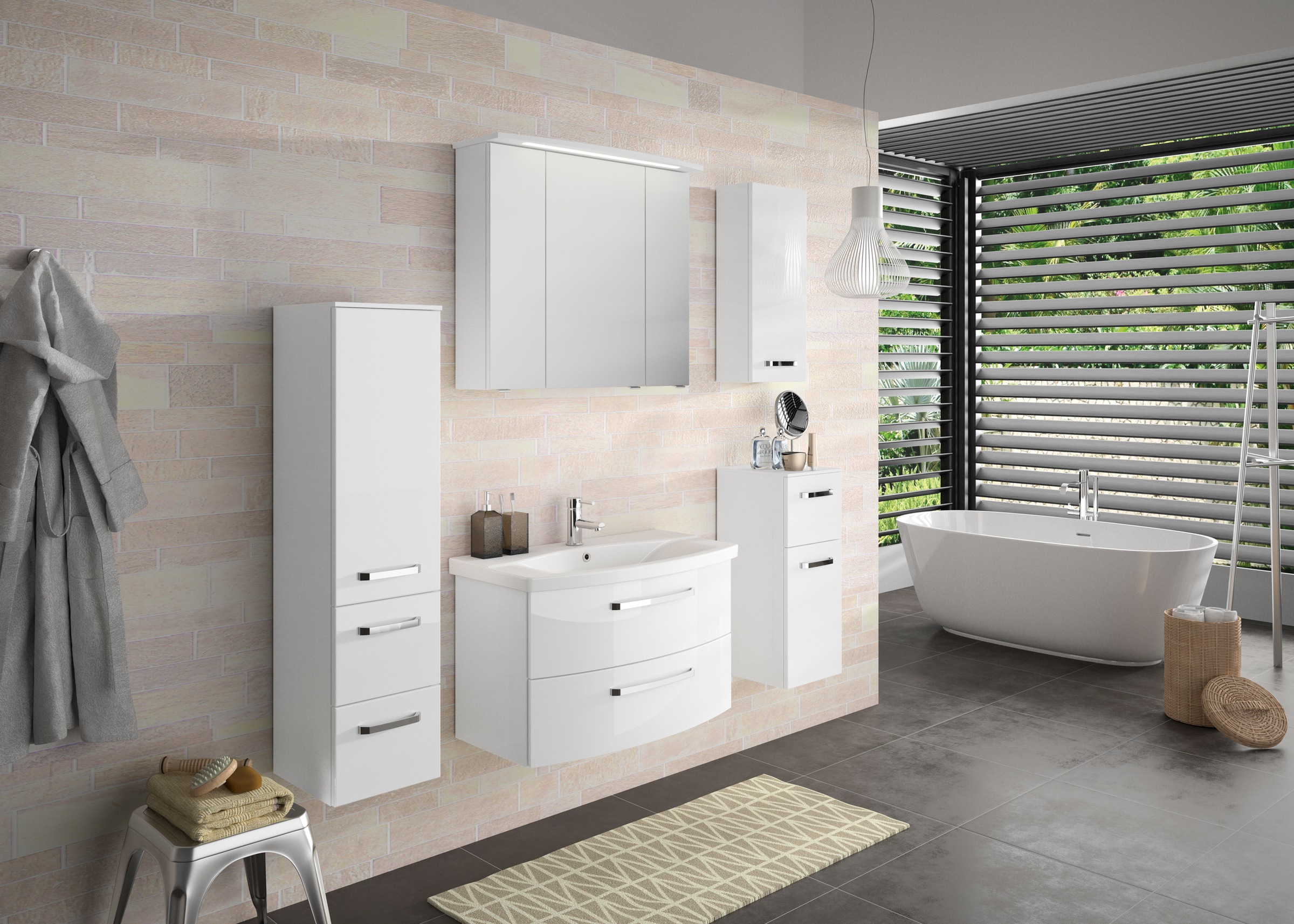 Saphir Hängeschrank »Serie 4010 Wand-Badschrank 30 cm breit mit 1 Tür, 2 Glas-Einlegeböden«, Badezimmer-Hängeschrank inkl. Türdämpfer, Wandschrank 70 cm hoch