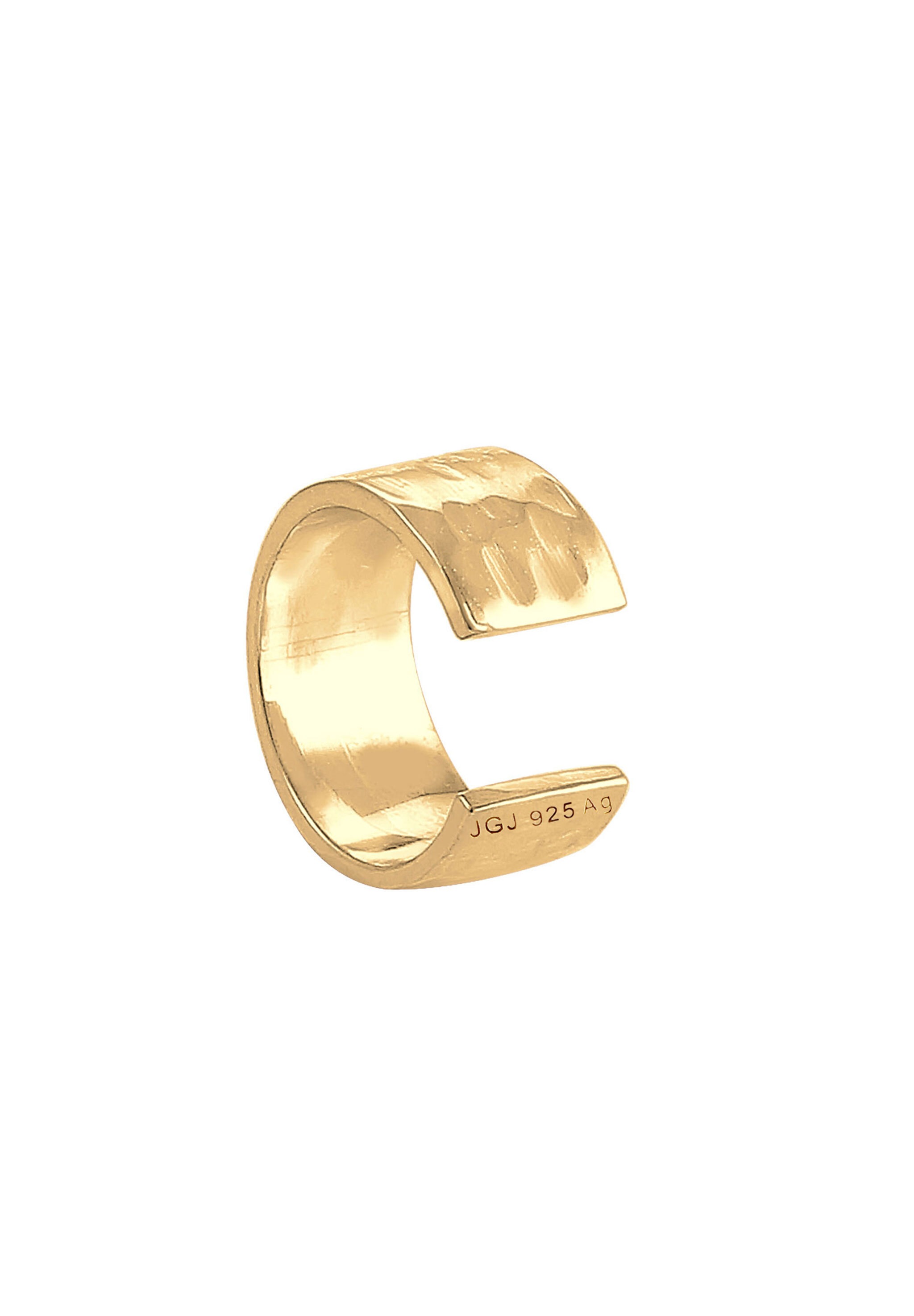Single-Ohrhaken ELLI "Earcuff Single gehämmert 925 Sterling Silber", gold, Ohrringe, Damen, onesize, ohne Stein, Silber 925 (Sterlingsilber) 2
