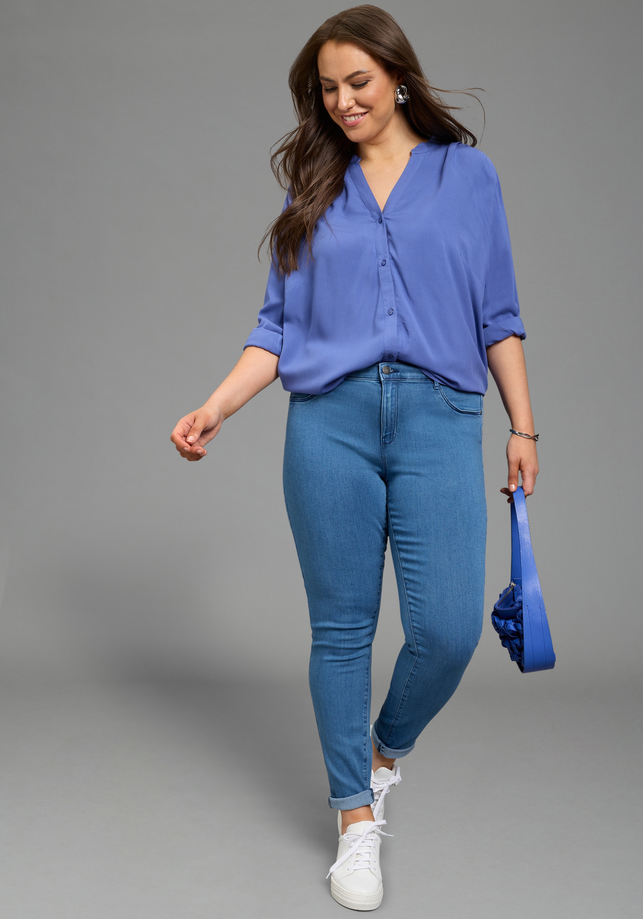 Laura Scott CURVE Longbluse im Tunika Stil aus weicher Viskose - GROSSE GRÖSSE