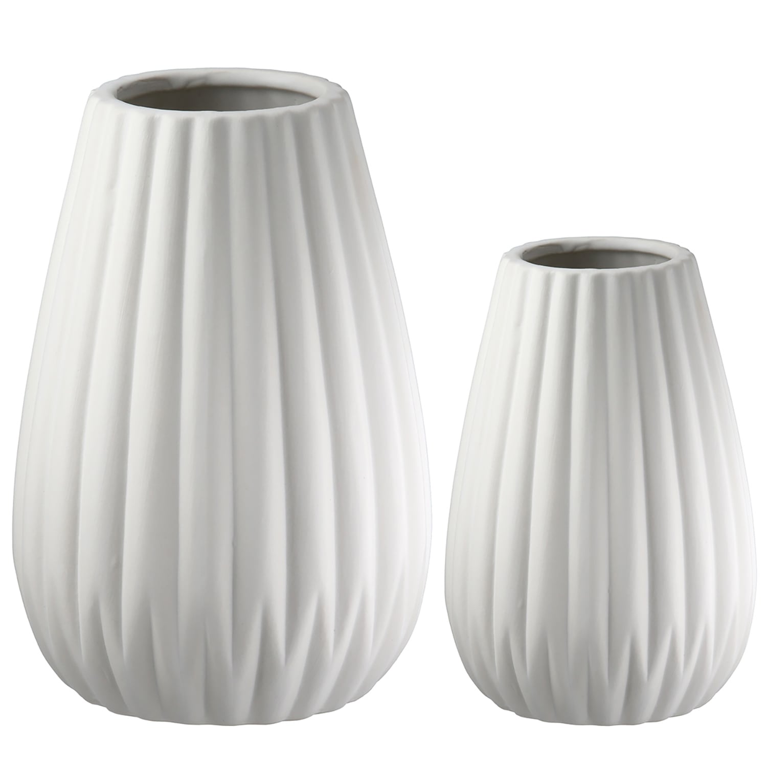 Casablanca by Gilde Tischvase "2tlg. Set Vase Piega weiß H.17 cm" 2-teiliges Set aus Porzellan, weiß