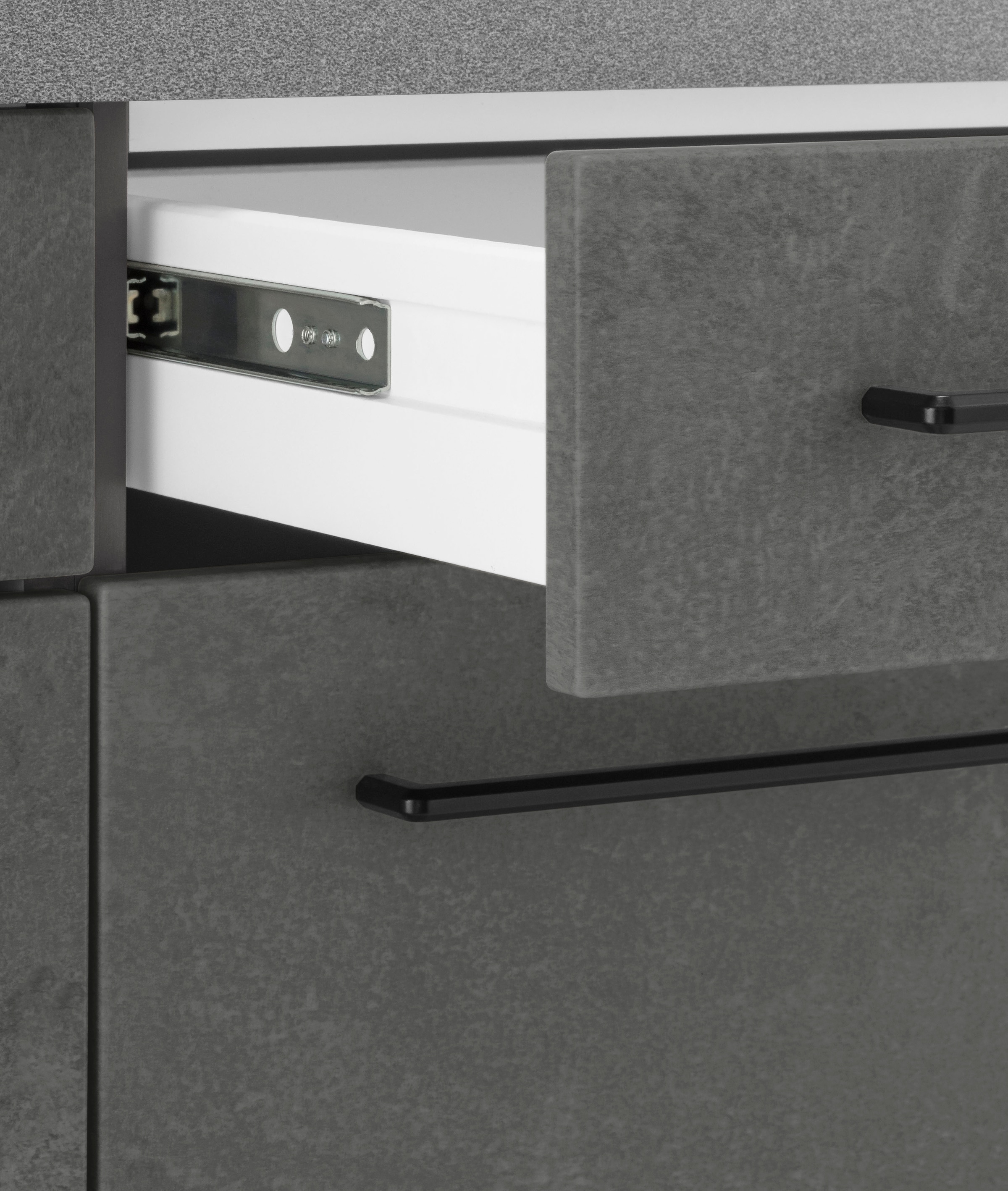 KOCHSTATION Küchenzeile »KS-Tulsa«, mit E-Geräten, Breite 270 cm, schwarze Metallgriffe, MDF Fronten