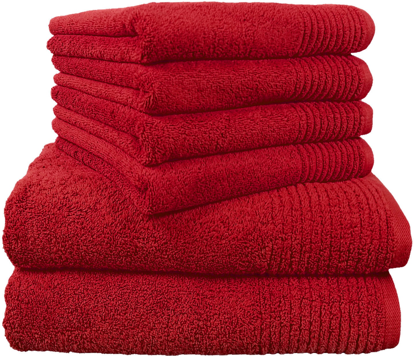 Dyckhoff Handtuch Set "Brillant" Set 6 Stk. Walkfrottee mit Streifenbordüre günstig online kaufen