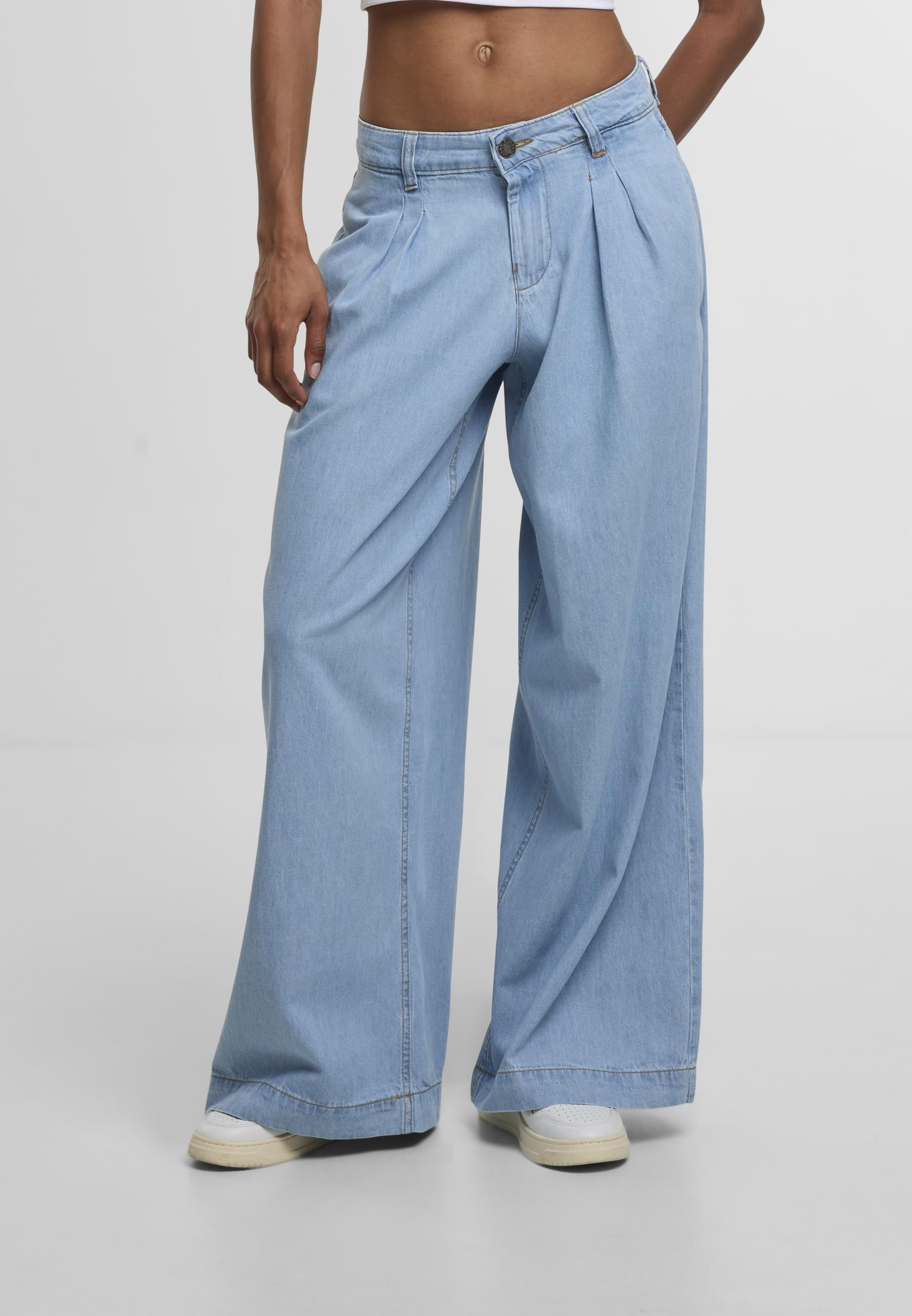 URBAN CLASSICS Bequeme Jeans »Urban Classics Ladies Wide Leg Light Denim Pants«