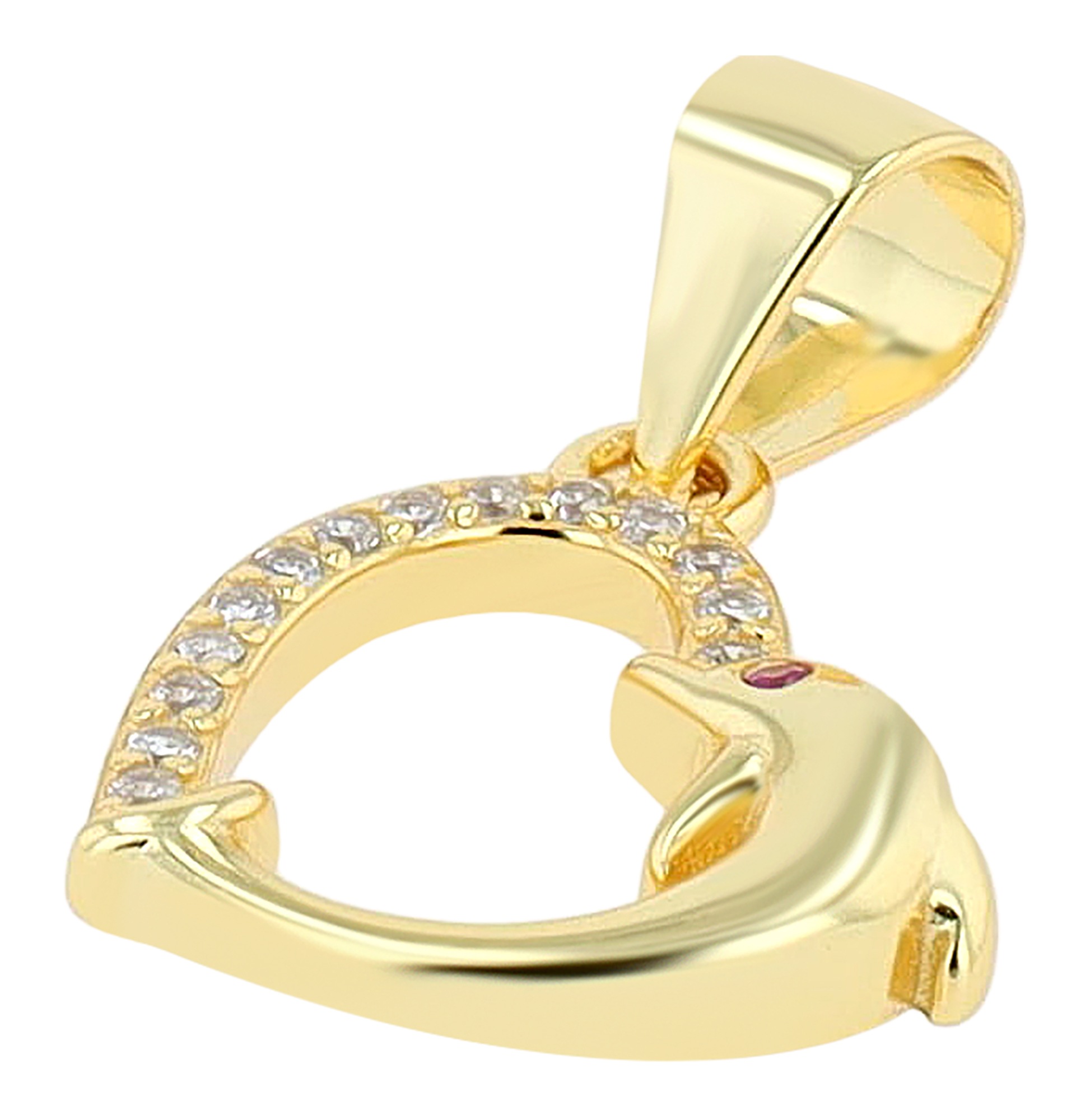 Adelia´s Kettenanhänger »Anhänger – Delfin Herzanhänger aus 925 Silber mit Zirkonia«  Geschenkidee: zeitlos und vielseitig