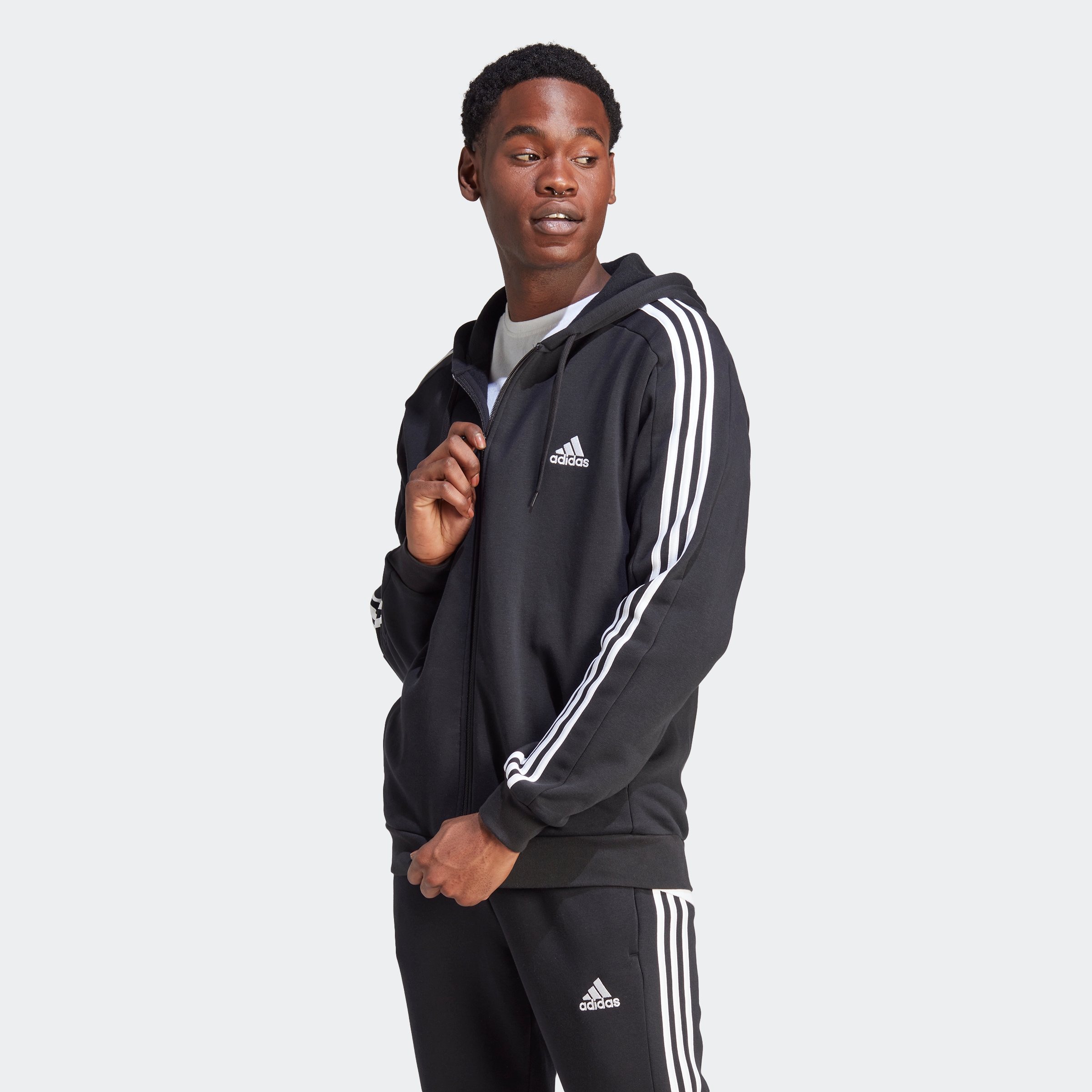 adidas Sportswear Kapuzensweatjacke "ESSENTIALS 3STREIFEN KAPUZENJACKE", an günstig online kaufen