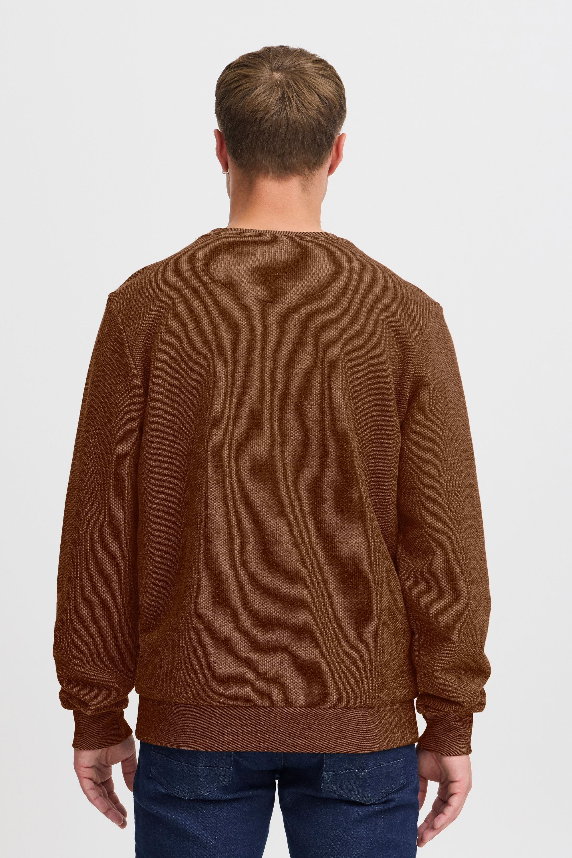 Strickpullover BLEND "BHSweatshirt", Herren, Gr. L, caramel café, Sweatware, 100% Baumwolle, meliert, regular fit normal, Rundhals, eingesetzt, Pullover Strickpullover, Lässiger Sweatpullover mit Print 6