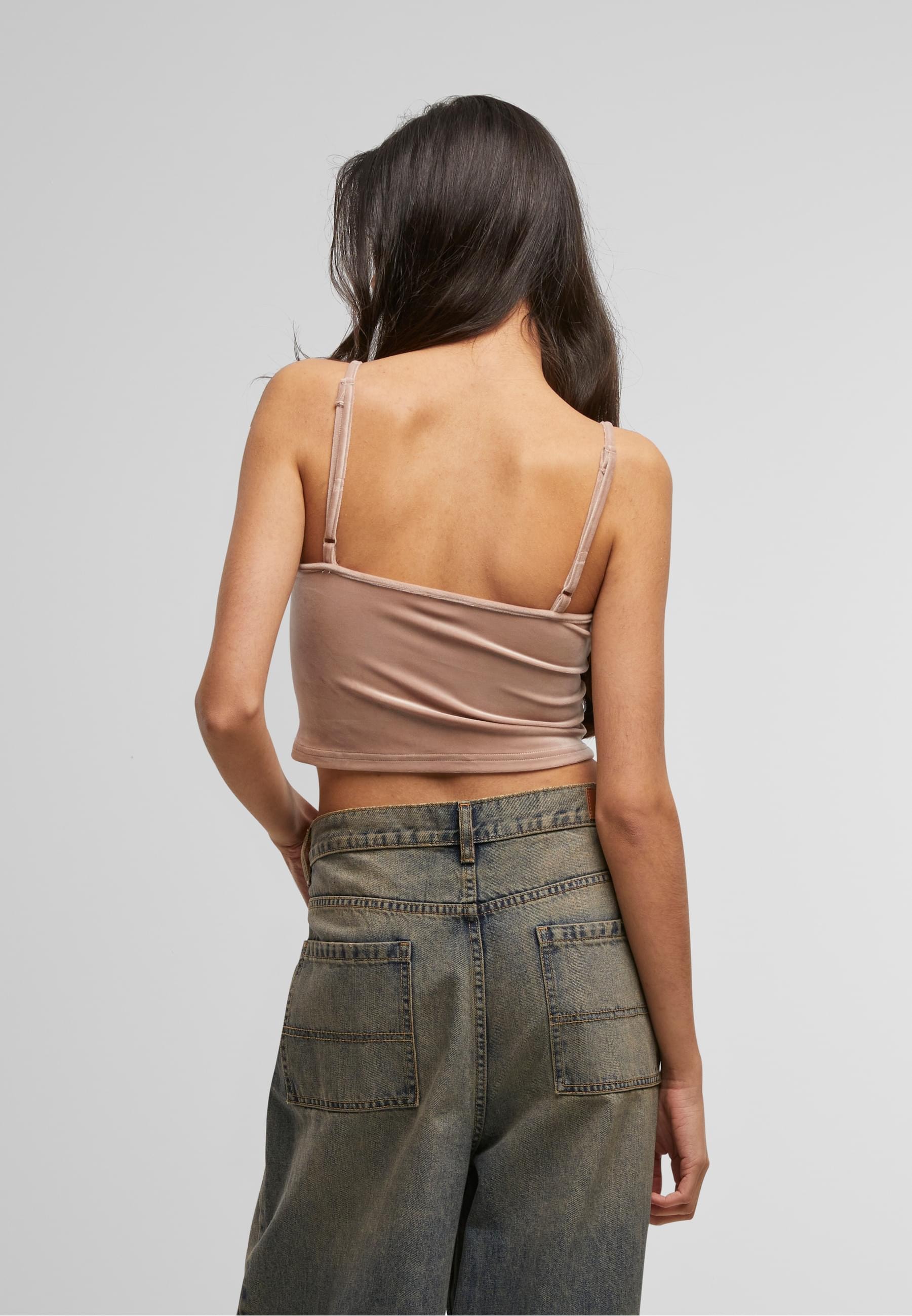 URBAN CLASSICS Muskelshirt »Urban Classics Ladies Short Velvet Top«, (1 tlg.)