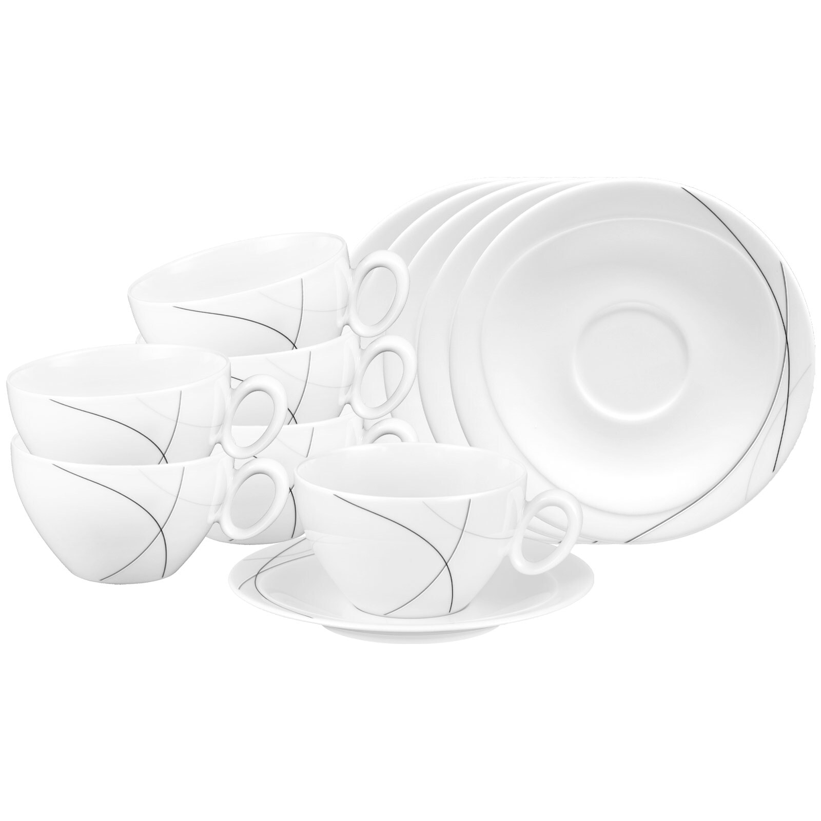 Seltmann Weiden Tasse "Frühstückstassen mit Untertassen Trio Highline 390 m günstig online kaufen