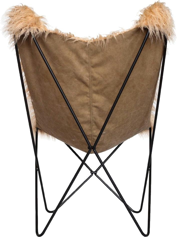 Kayoom Stuhl »Schmetterling-Stuhl Lynn 110, weicher Bezug aus Kunstfell« () 1 Stk.weicher Bezug aus Kunstfell, teilweise handgefertigt