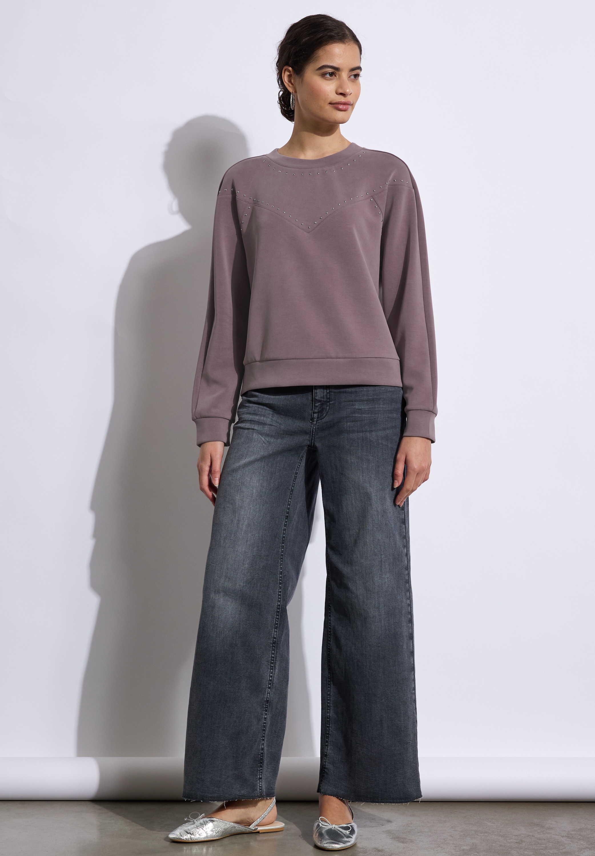 STREET ONE STUDIO Langarmshirt, mit Rundhalsausschnitt