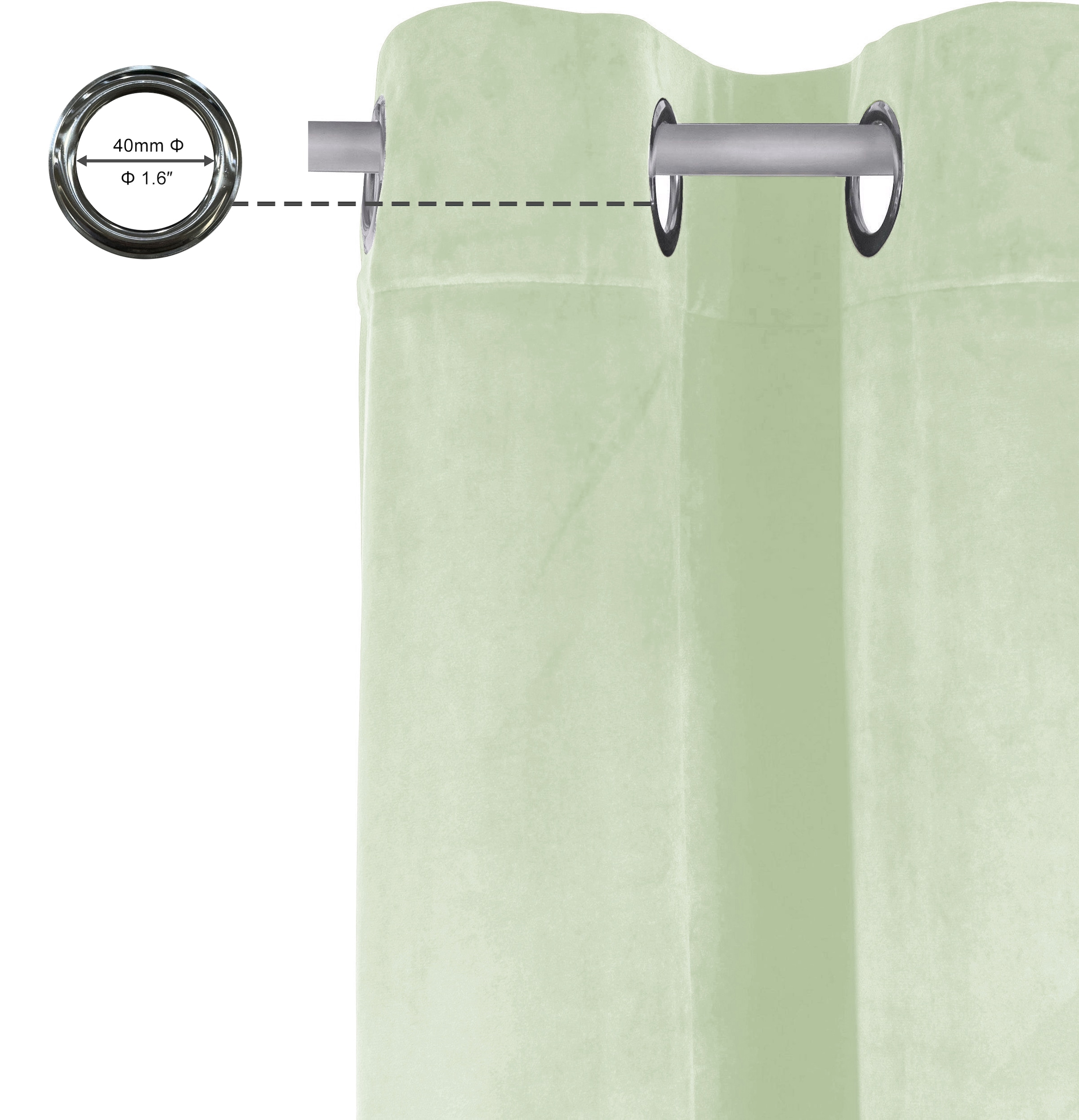 OTTO home Vorhang »Velvet Uni, Ösen, blickdicht, 2er-Set, Samt« Ösen 2 Stk. tlg. Blickdichter Samt, 2-er Set, edel, Gardine, multifunktional,