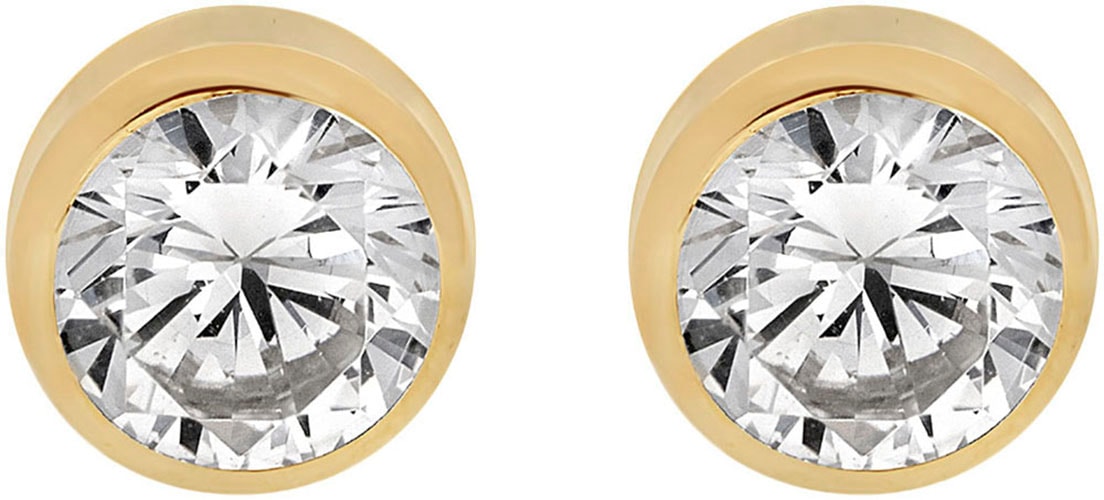 Firetti Paar Ohrstecker »Schmuck Geschenk Gold 375 Ohrschmuck Ohrringe Solitär«, mit Zirkonia (synth.)