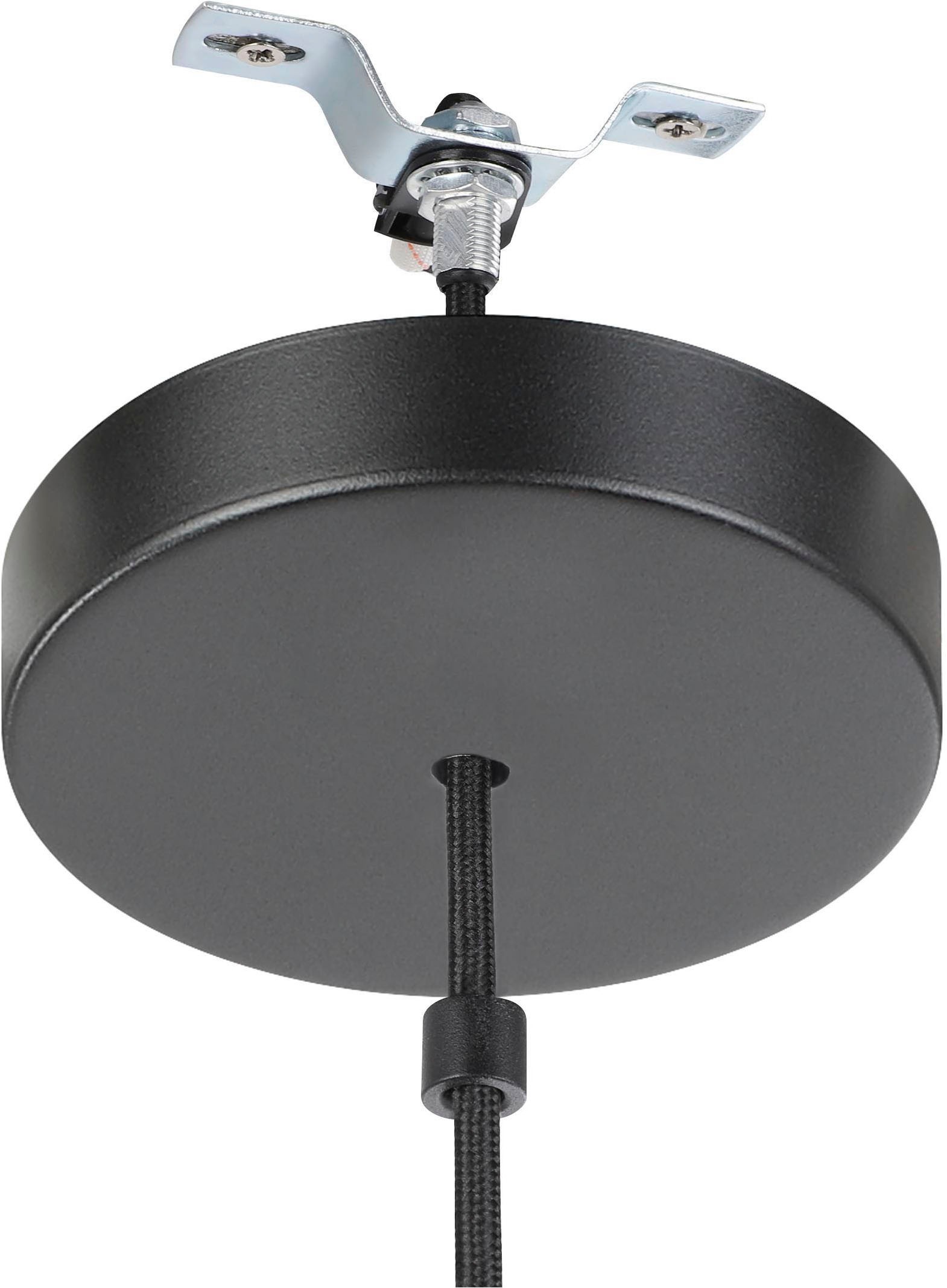 EGLO Hängeleuchte »Marford Hängelampe, Pendelleuchte Boho Japanisch, Esszimmerlampe, E27« E27 1 Stk. Hängeleuchte - H110 x Ø50 cm - schwarz - 1X60W exkl.