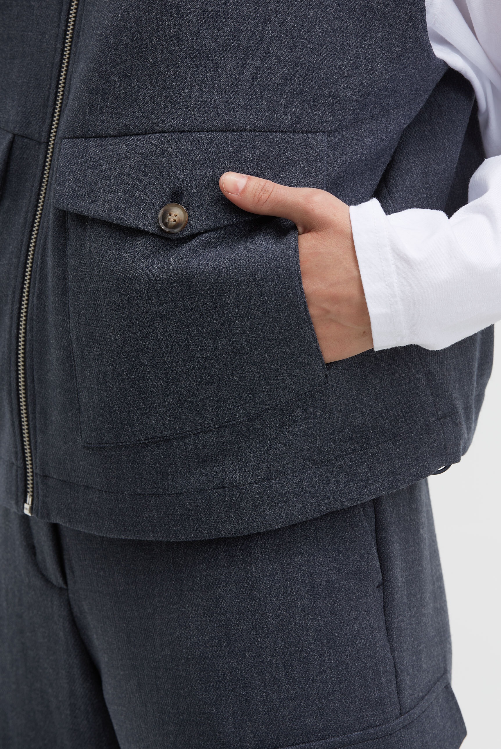 SENSES.THE LABEL Kurzweste mit verstellbarem Gummizug im Saum