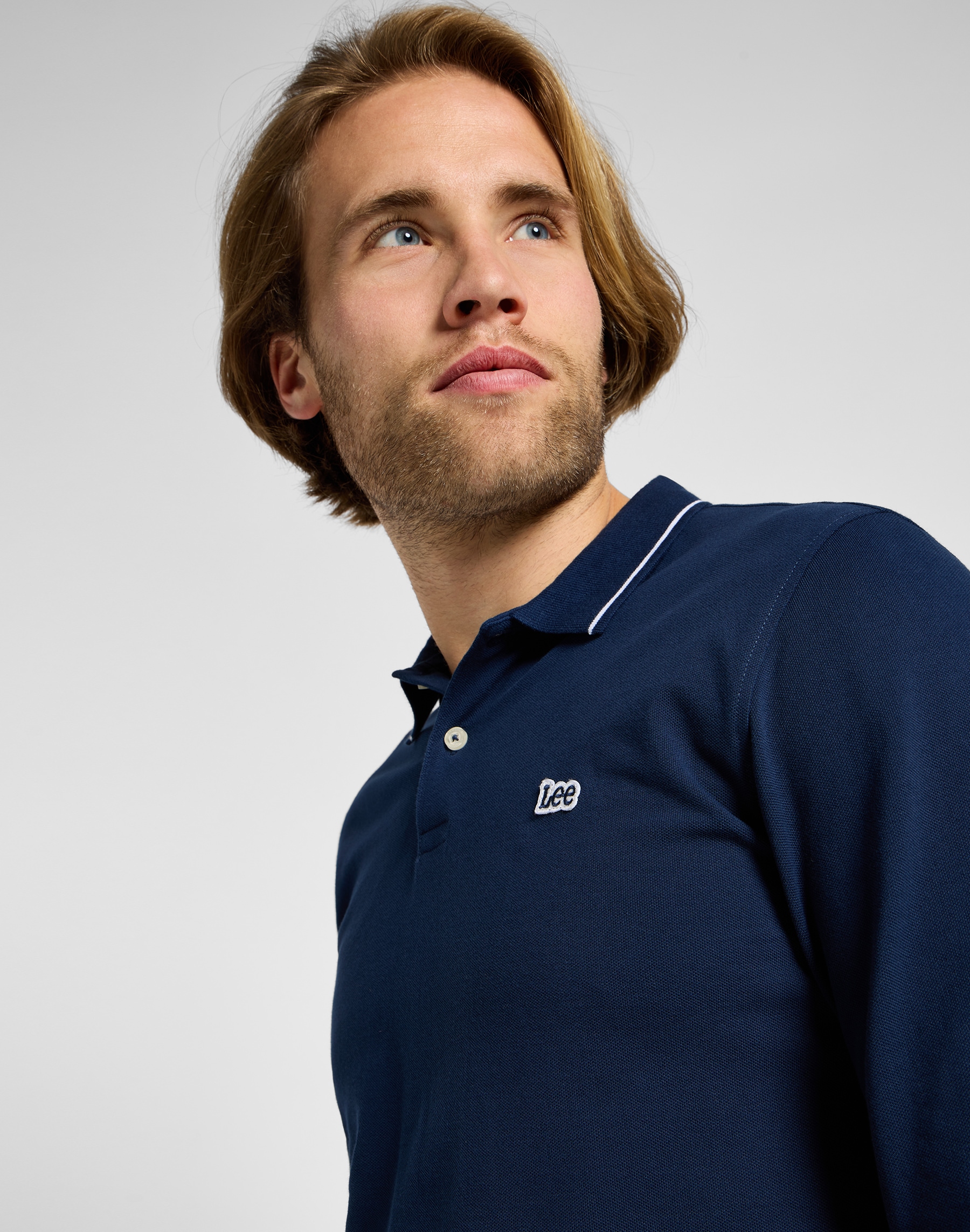 Lee® Langarmshirt »LS PIQUE POLO«, mit Logodruck