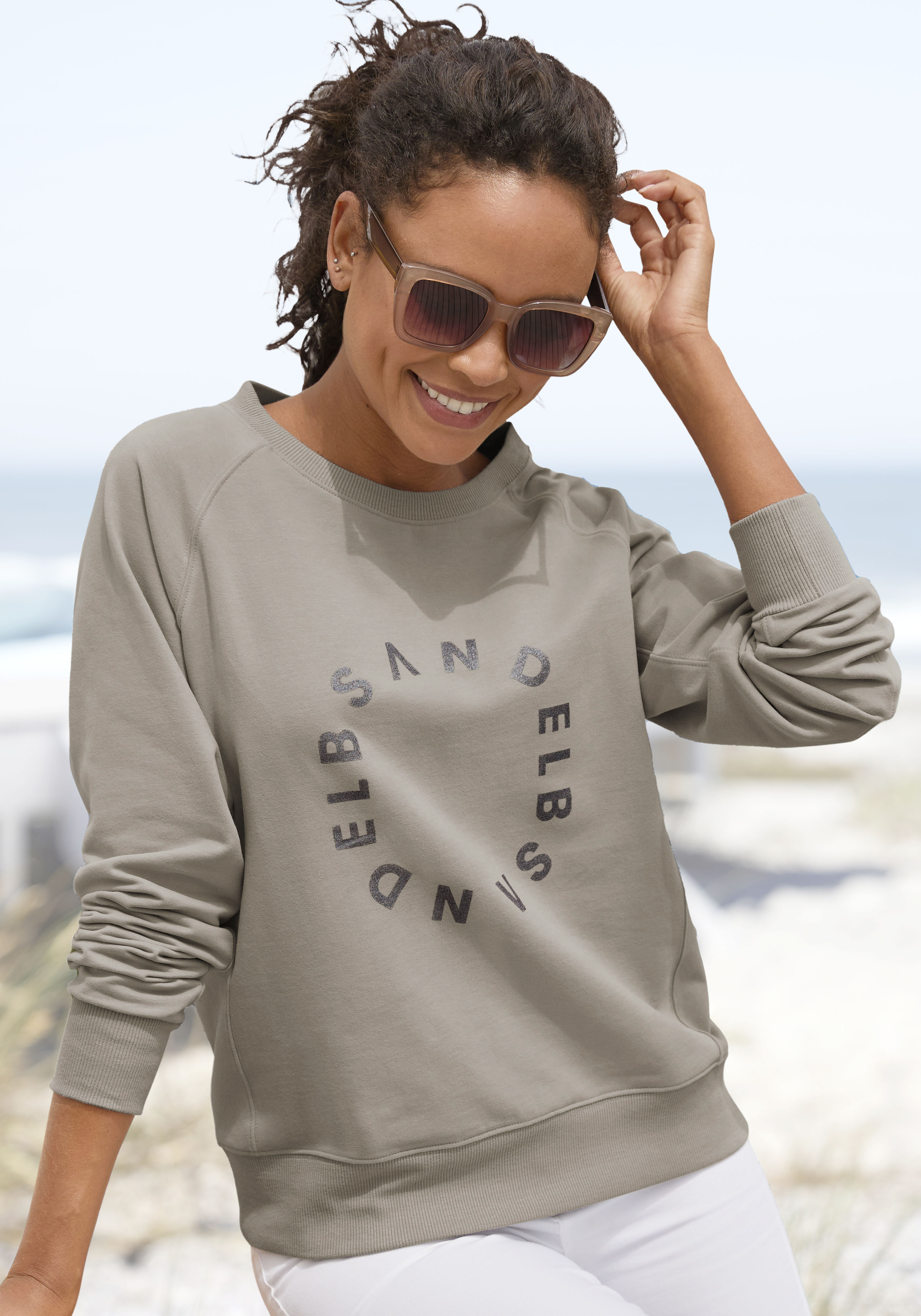 Elbsand Sweatshirt "Zaara", mit Frontprint, Rundhalsausschnitt, Printpullover, casual-sportlich