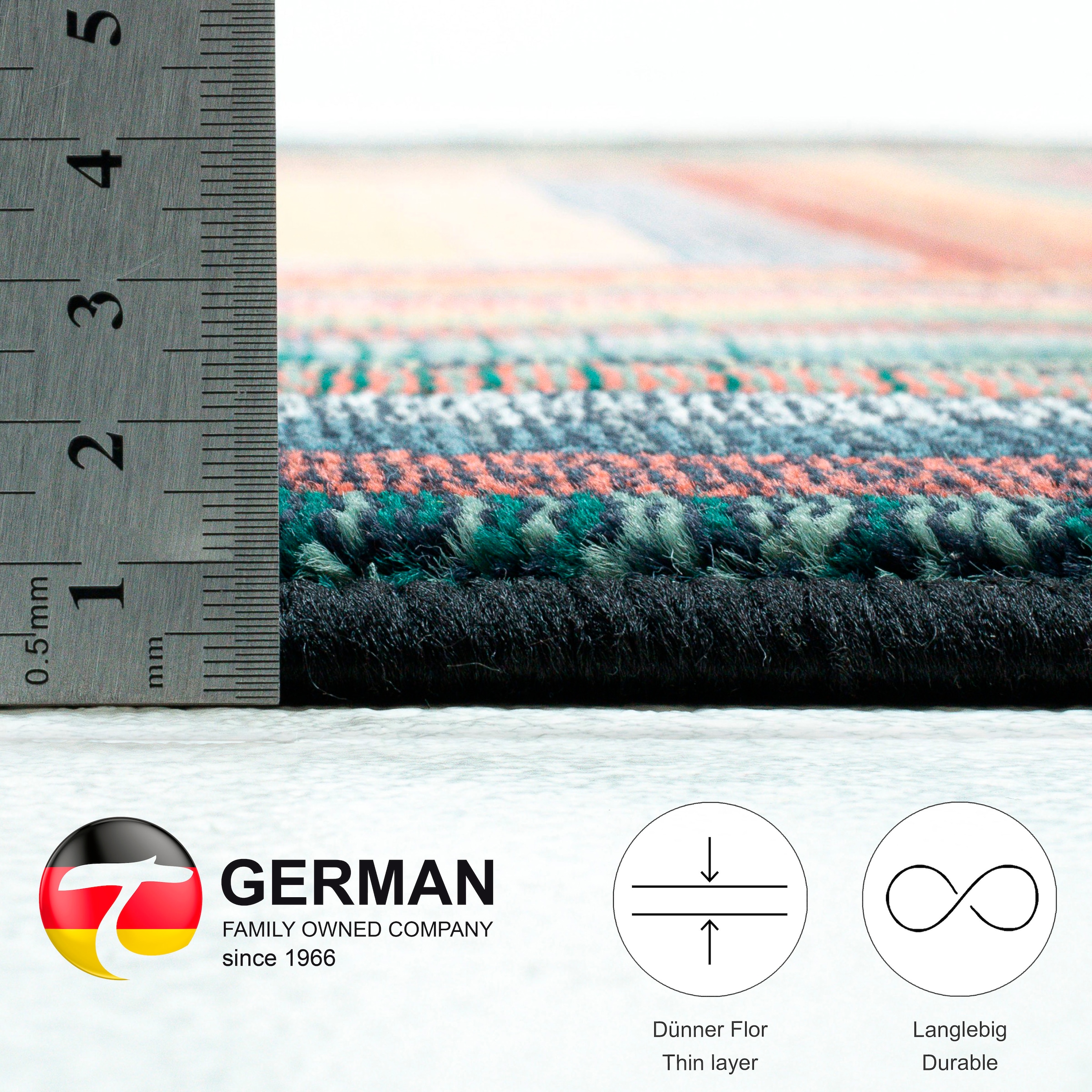 THEKO Teppich »Gabiro 001«, rechteckig, 10 mm Höhe, gewebt, modernes Design, auch als Läufer