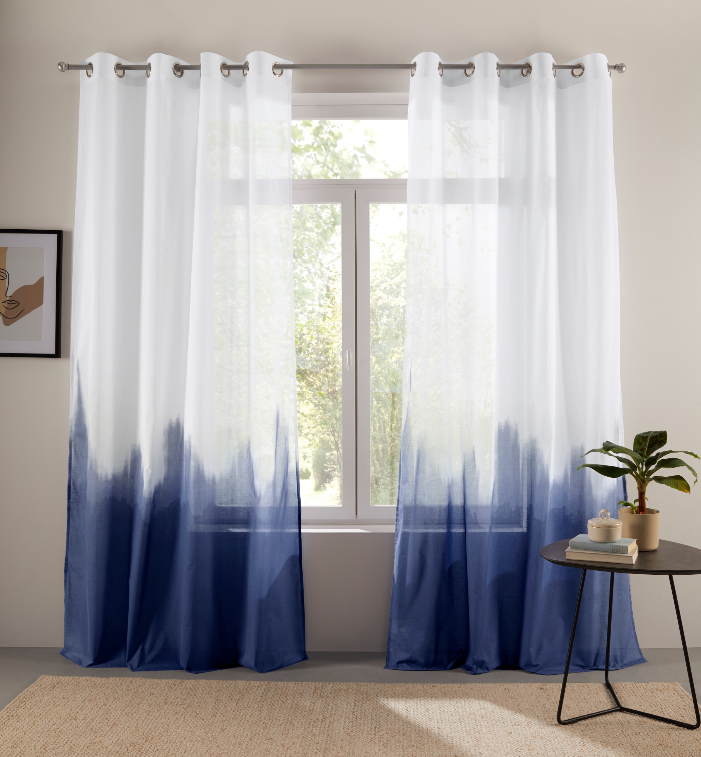 Bruno Banani Gardine "Nevalla" Ösen 1 Stk. tlg. modern, Farbverlauf, Wohnzi günstig online kaufen