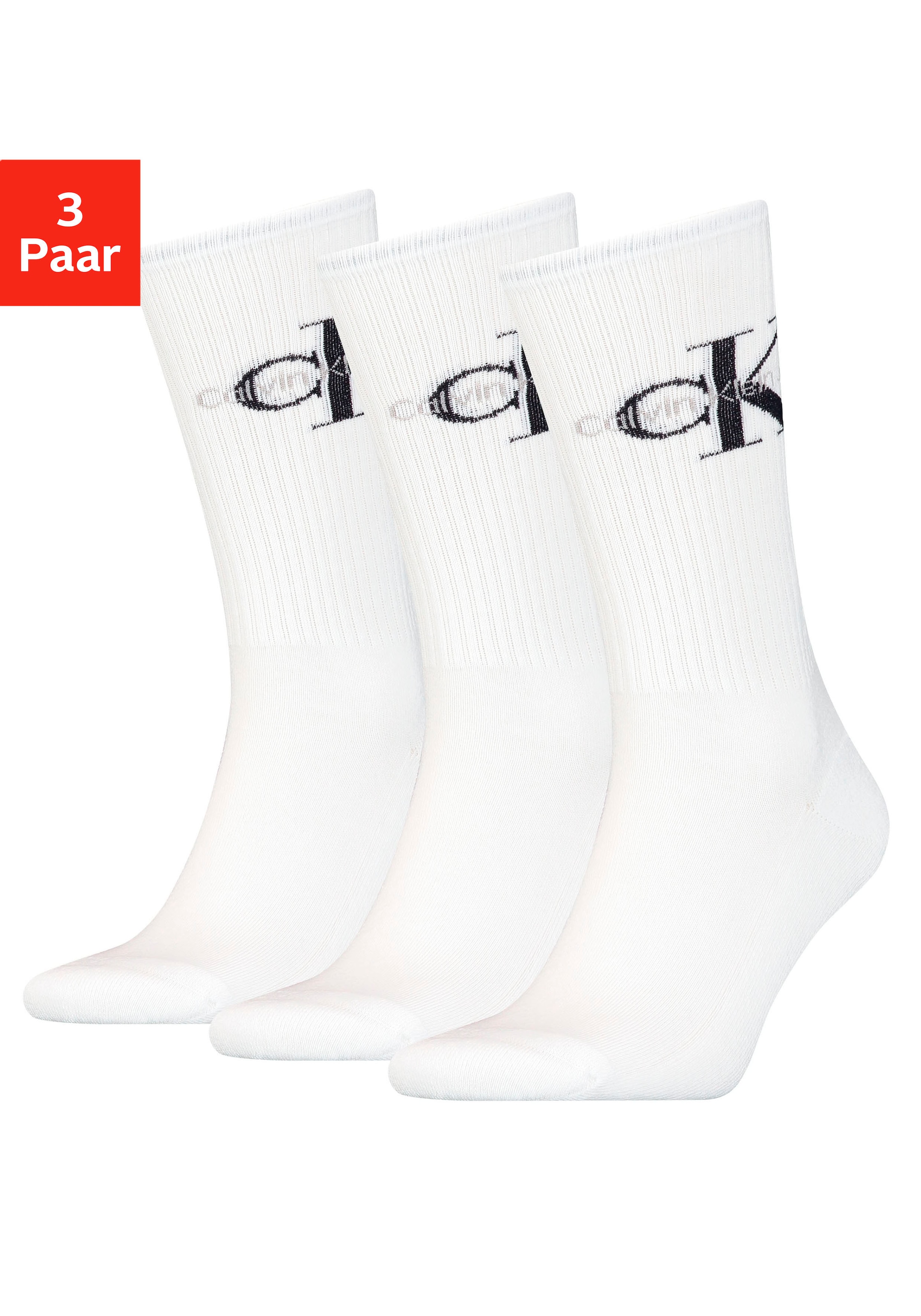 Socken, (3 Paar, 3er-Pack), mit eingestricktem Logo im Bund