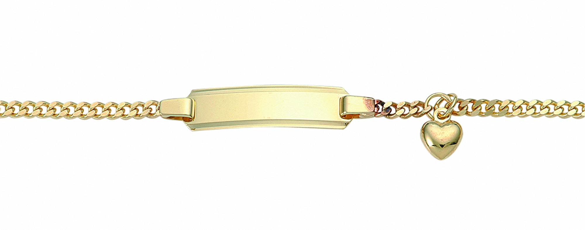 Adelia´s Goldarmband »585 Gold Flach Panzer Armband Mit Motiven 16 cm Ø 2,4 mm«, Goldschmuck für Damen