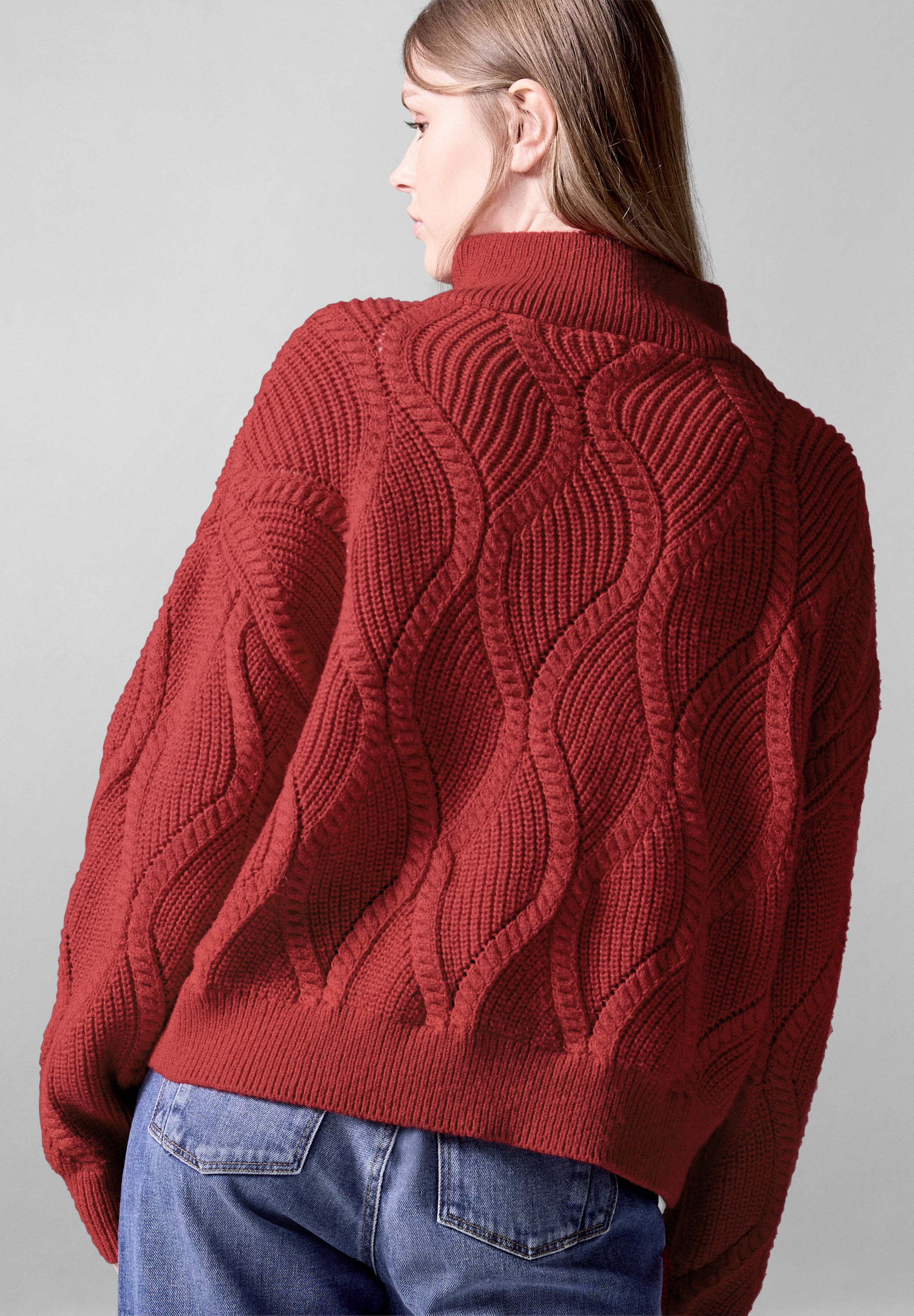 STREET ONE STUDIO Rollkragenpullover, aus softem Materialmix