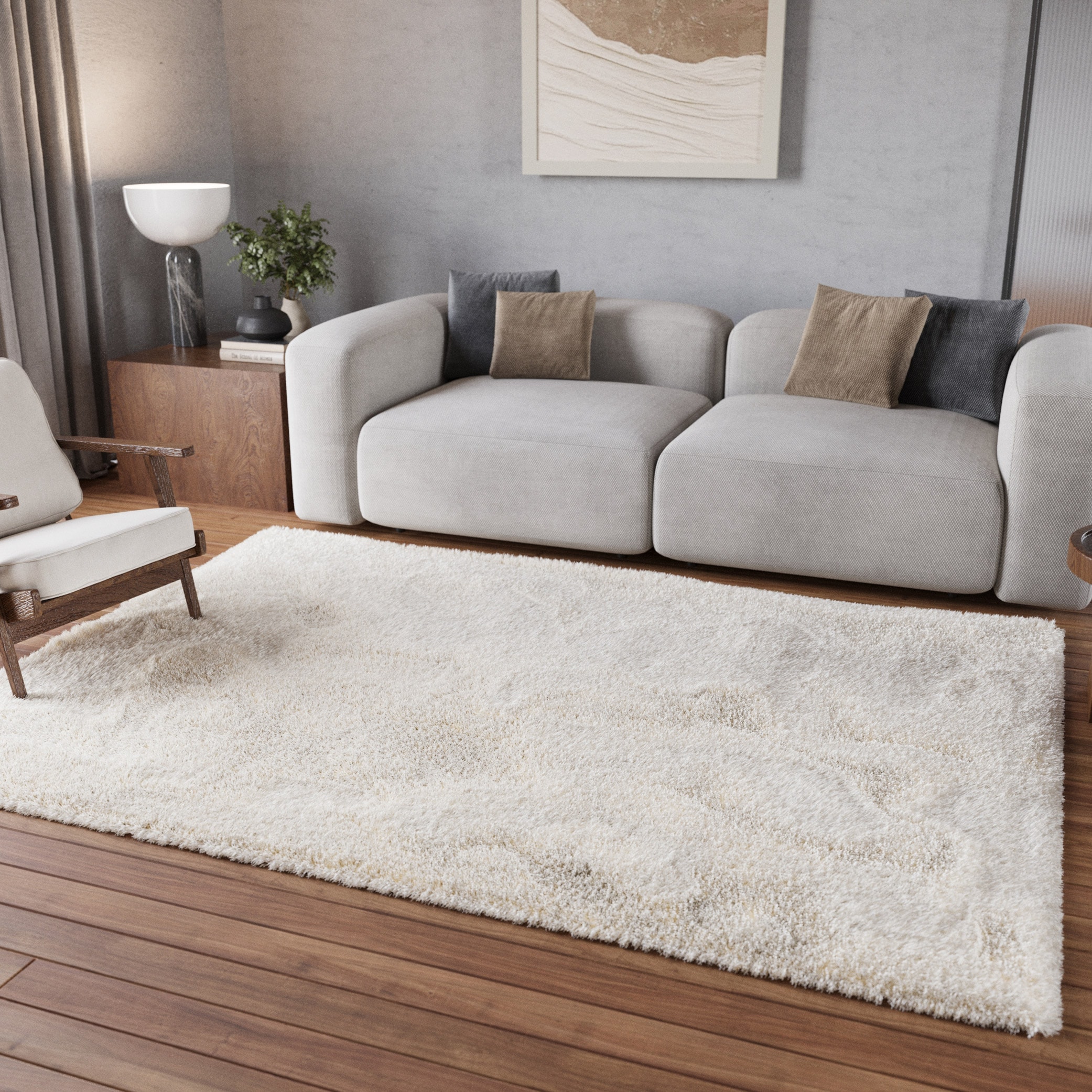 Homie Living Teppich "Parma" rechteckig 50 mm Höhe Hochflor, gewebt, kuschelig, uni, Wohnzimmer, Schlafzimmer, Esszimmer