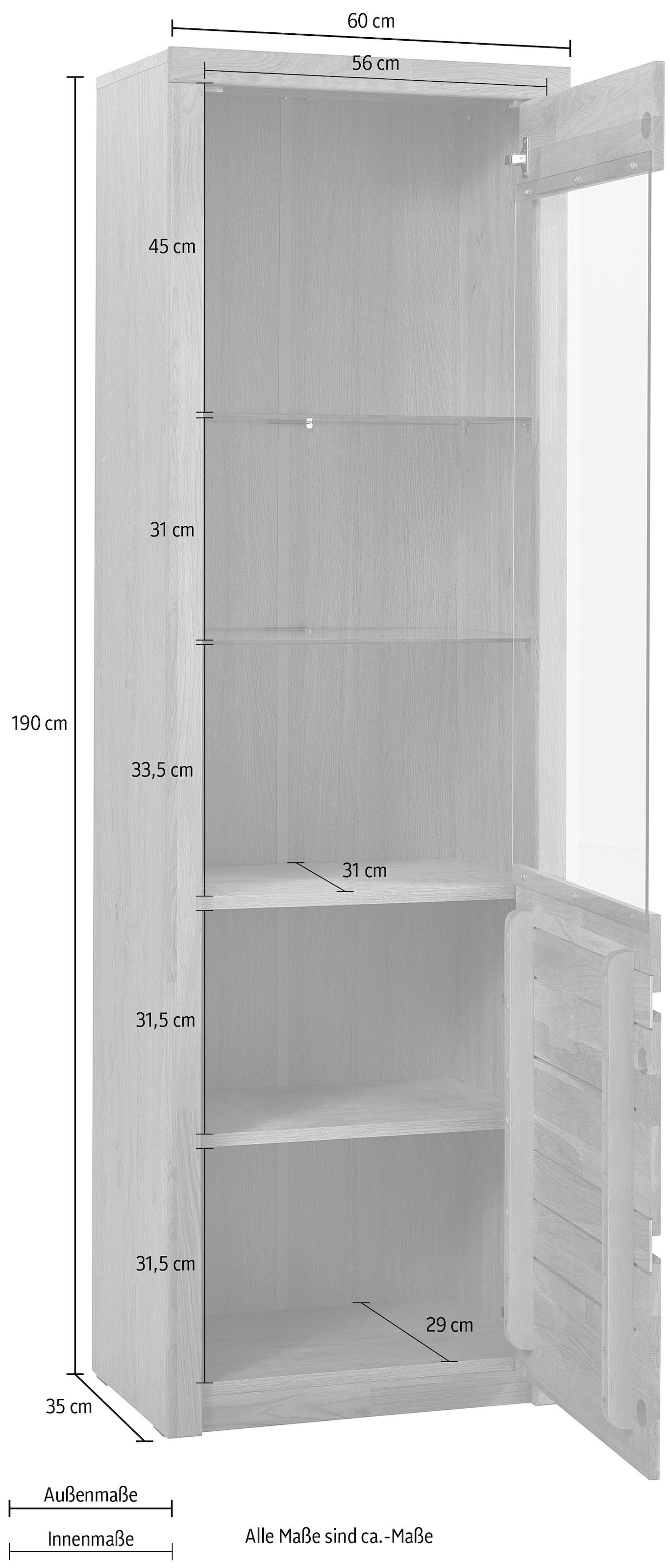 Vitrine »Silkeborg«, Höhe 190 cm Türen mit Glaseinsatz | BAUR