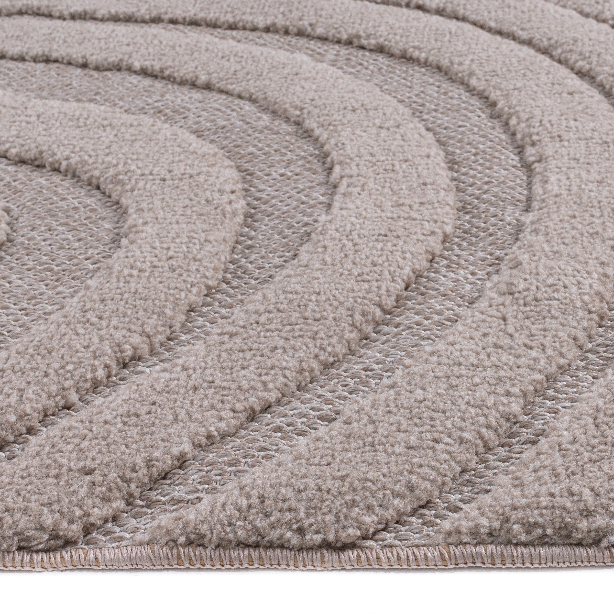 OTTO home Teppich »Samelia mit Fransen, Wellendesign, Balkon, Camping« rechteckig 6 mm Höhe Hoch-Tief-Struktur, In- und Outdoor geeignet für Küche oder Esszimmer