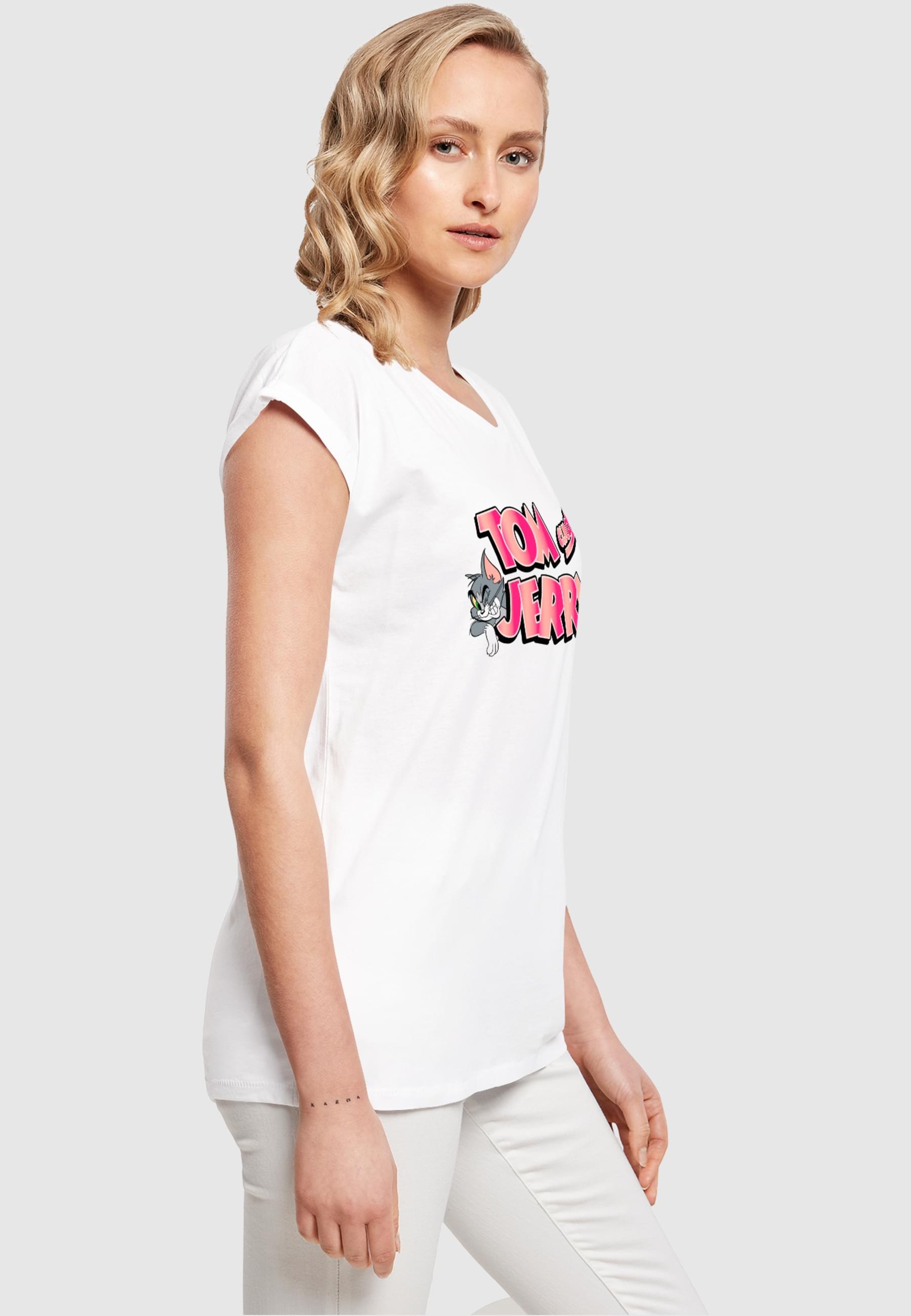 ABSOLUTE CULT T-Shirt »ABSOLUTE CULT Damen Ladies Tom and Jerry - Gradient Logo T-Shirt«, (1 tlg.)