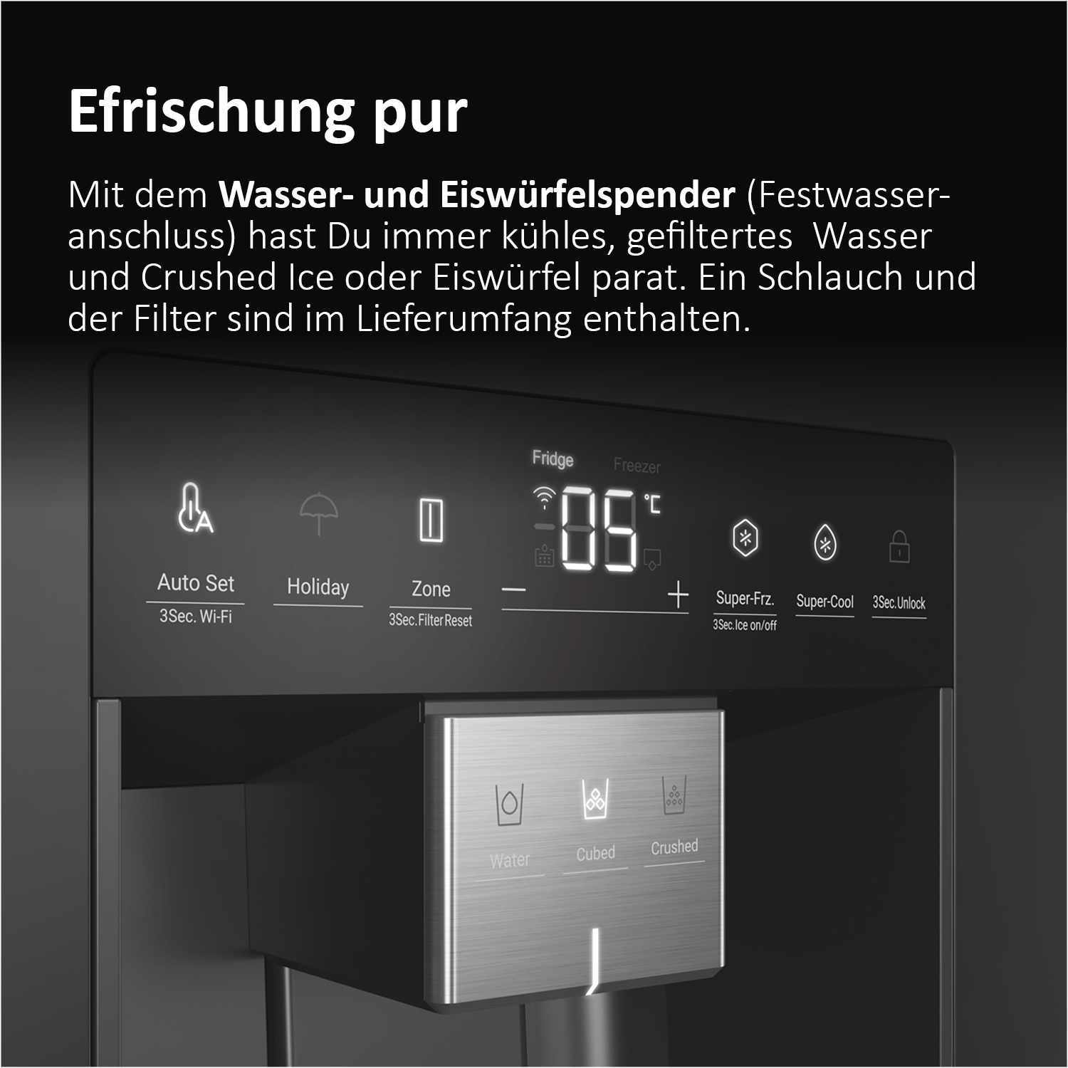 Haier Side-by-Side SBS SERIES 7 »HSW79F18DIPT« 177,5 cm hoch 90,5 cm breit 178 cm hoch, 91 cm breit, Nutzinhalt: 601 Liter, HumidityZone