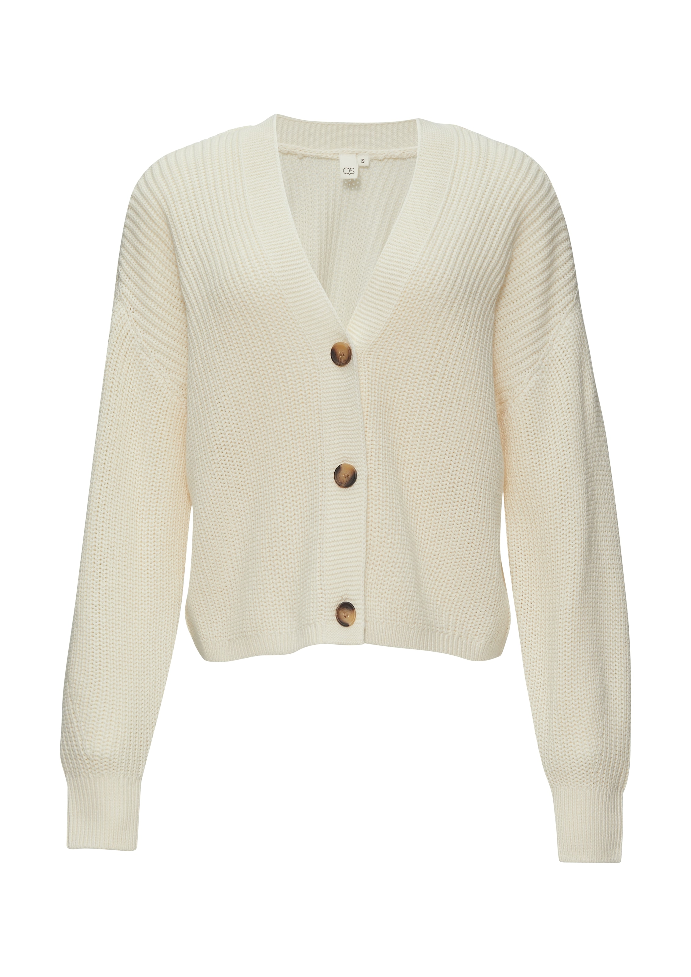 QS Strickjacke, mit Rippbündchen
