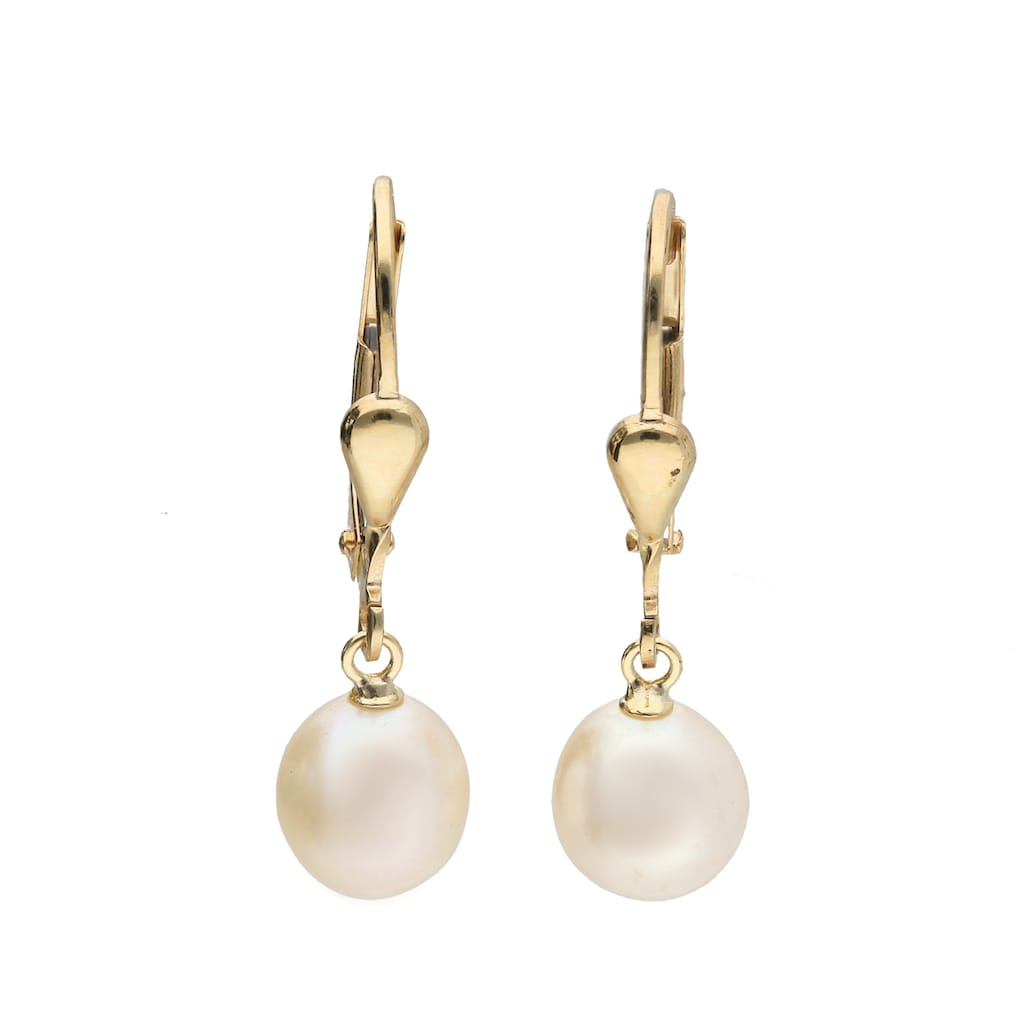 Luigi Merano Paar Ohrhänger »mit Brisur Süßwasser-Perlen Gold 375«