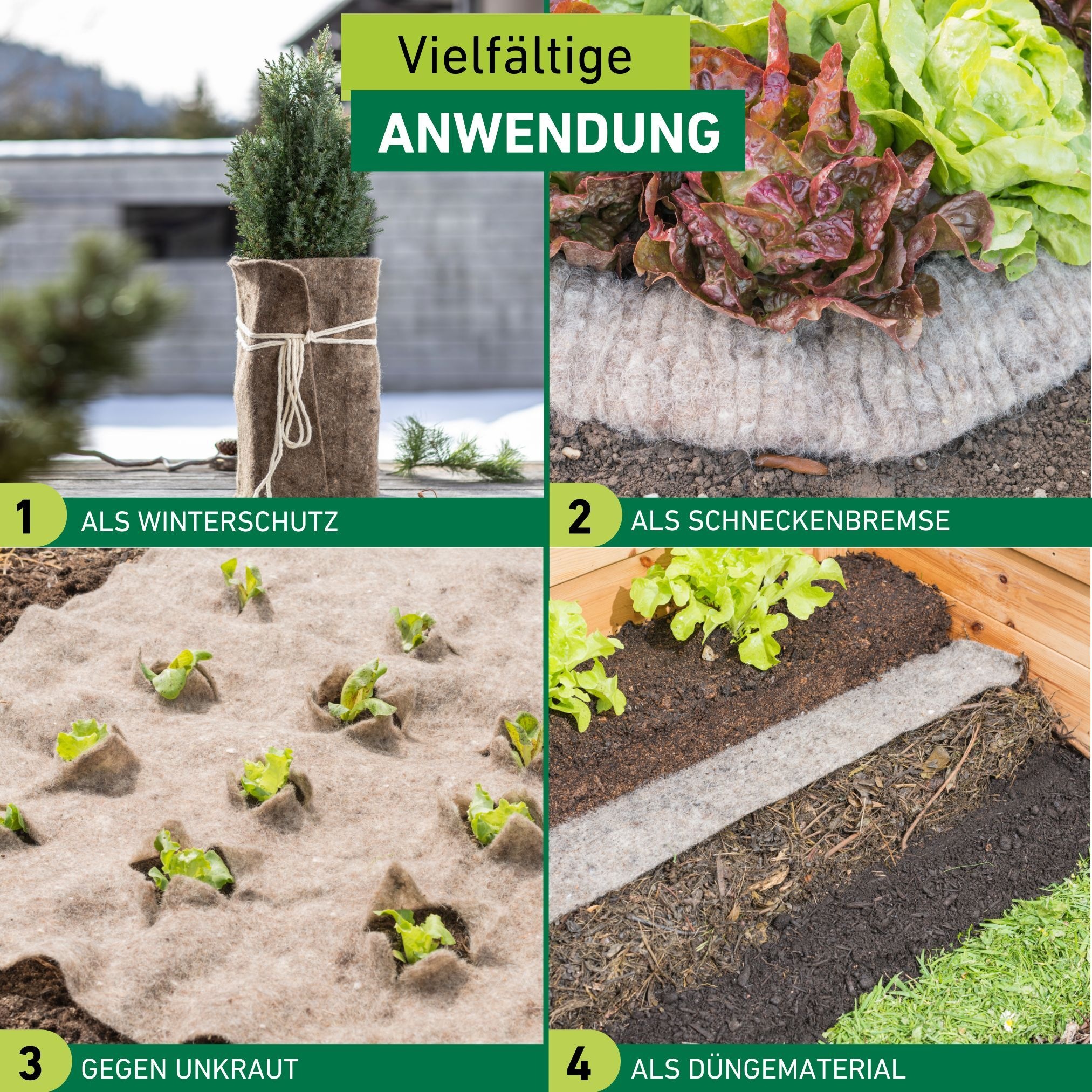 Windhager Winterschutzvlies »aus Schafwolle, Filzmatte für Pflanzen, Kälteschutz und Unkrautschutz« 1 Stk. tlg. Gartenvlies erhältlich in unterschiedlichen Größen